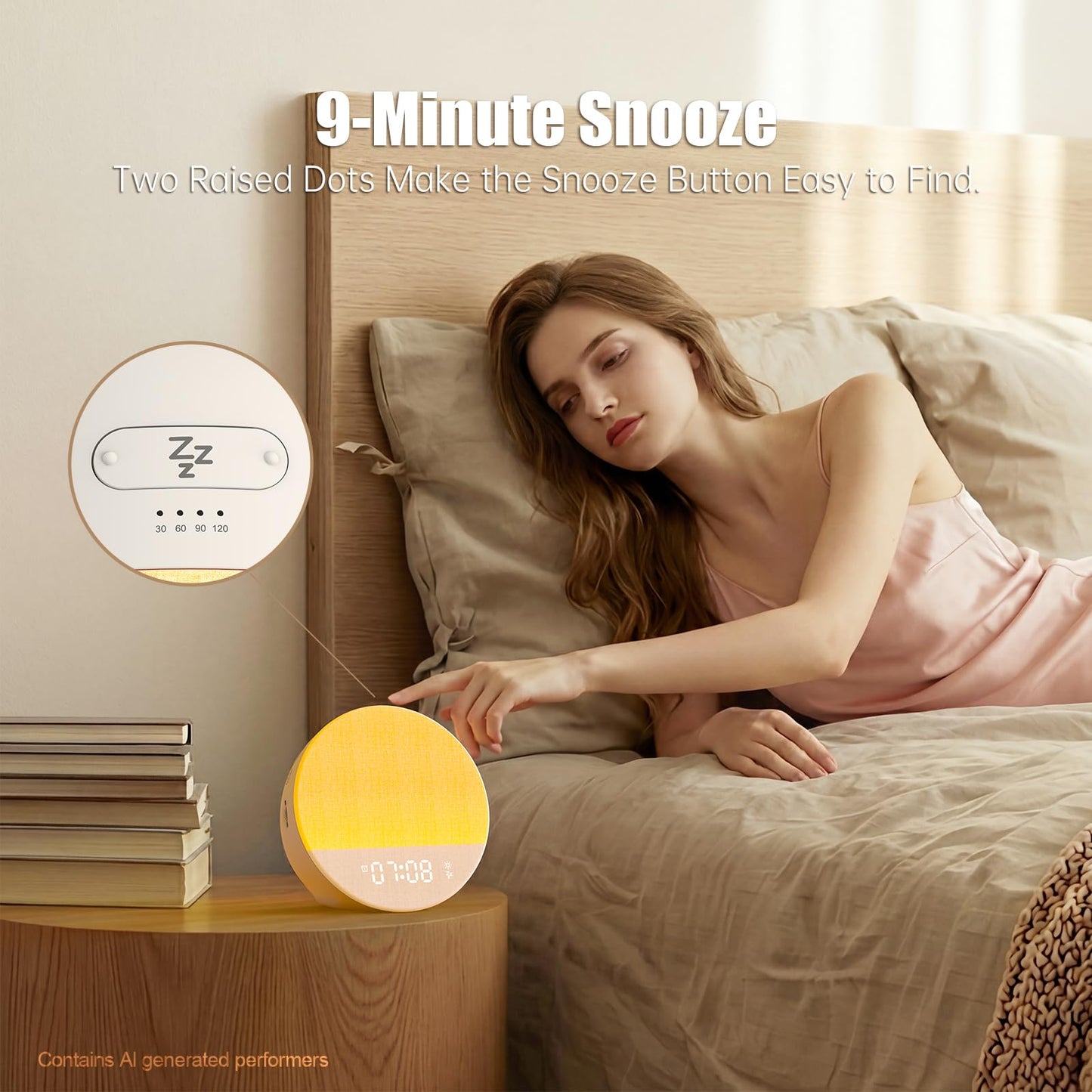 Alarm Clock Sound Machine Sleeping, Sunrise Digital Alarm Clocks Bedrooms, Loud Bluetooth Speaker Alarms Clock 23 White Noise Dual Alarms Snooze 12/24H Night Lights Timer USB Charging Dimmer, White