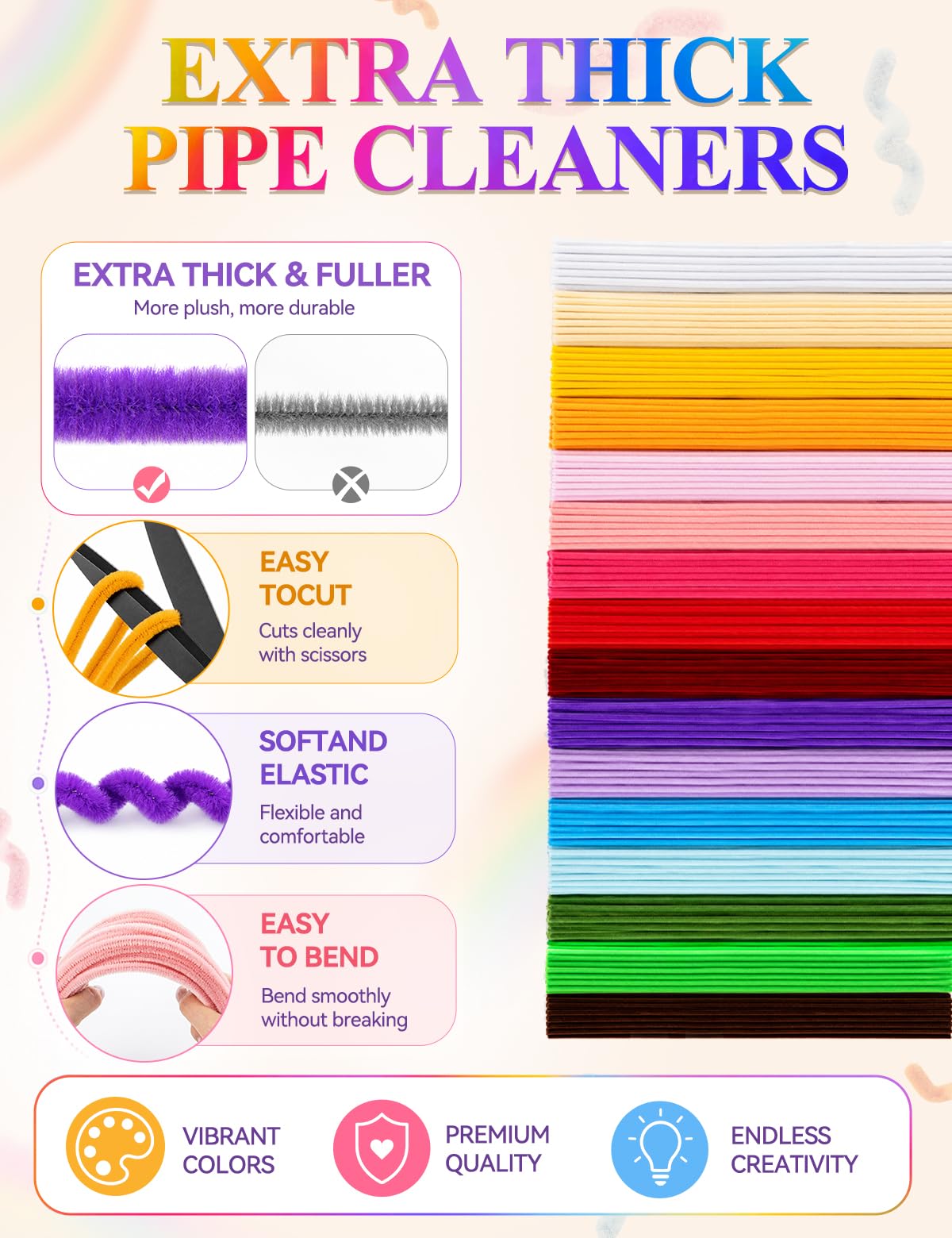 RQAYE 1600Pcs Pipe Cleaner Flower Kit
