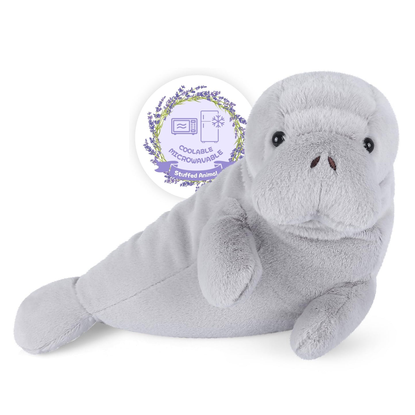 SuzziPals Coolable & Warmable Manatee Stuffed Animals, Microwavable Stuffed Animal Heating Pad for Soothing & Releaxation, Cute Stuffed Animals Plush Toy, Manatees Gifts