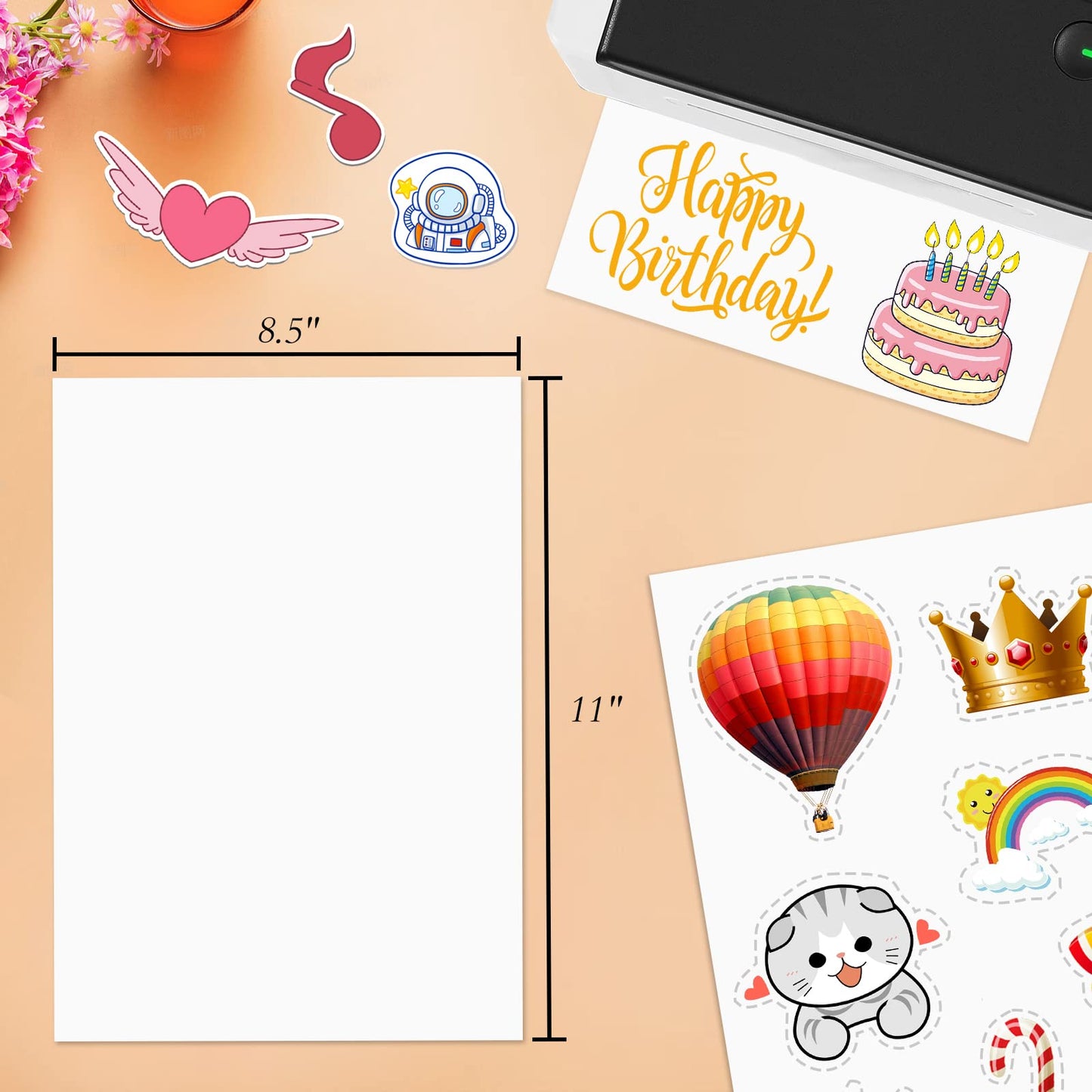 NefLaca 500 Full Sheet Stickers, 8.5" x 11", 500 Labels