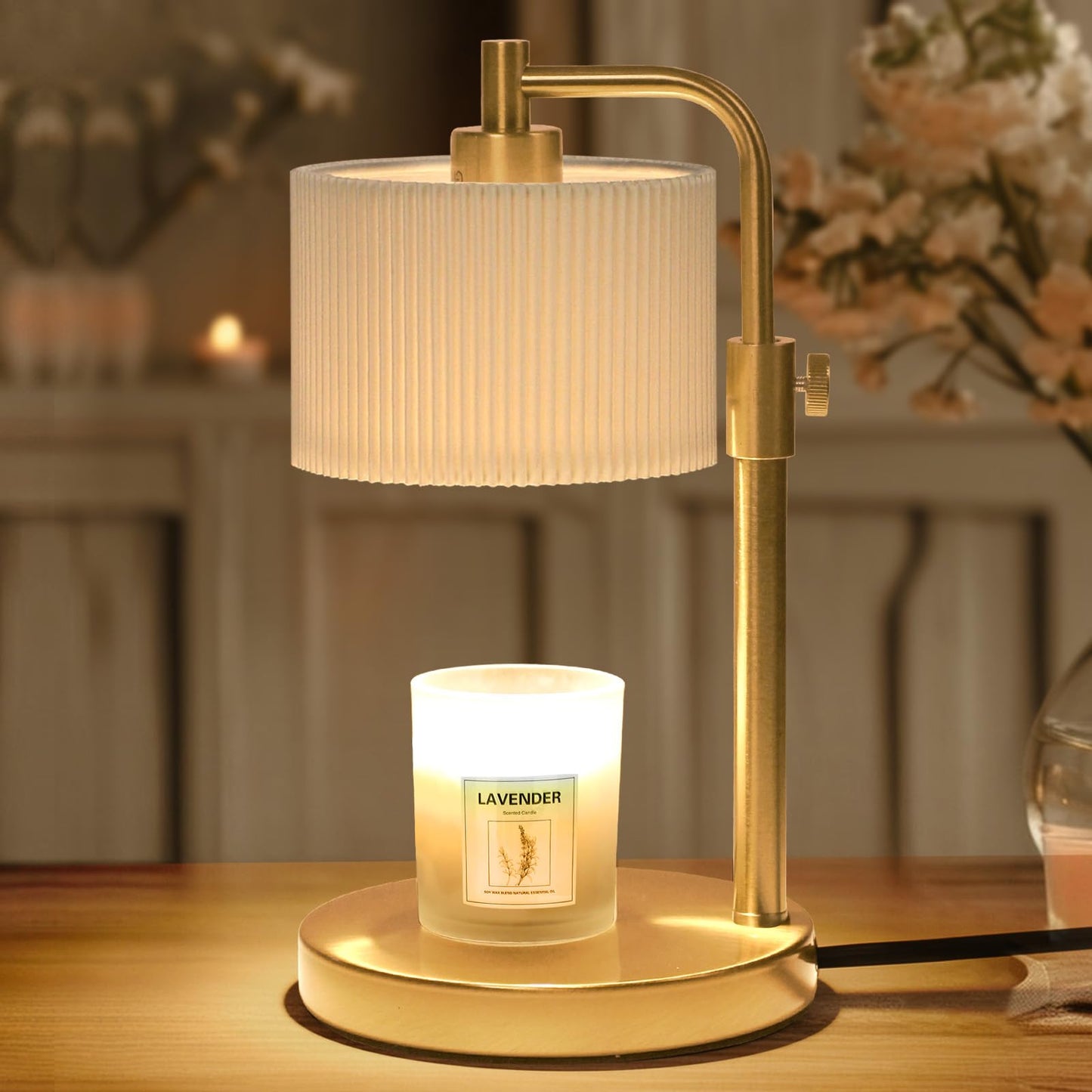 NITOWOLF Candle Warmer Lamp, Candle Lamp Warmer with Timer Adjustable Height Wax Warmer Lamp for Jar Candles, Birthday Gifts for Women Mothers Day Gifts (Gold)
