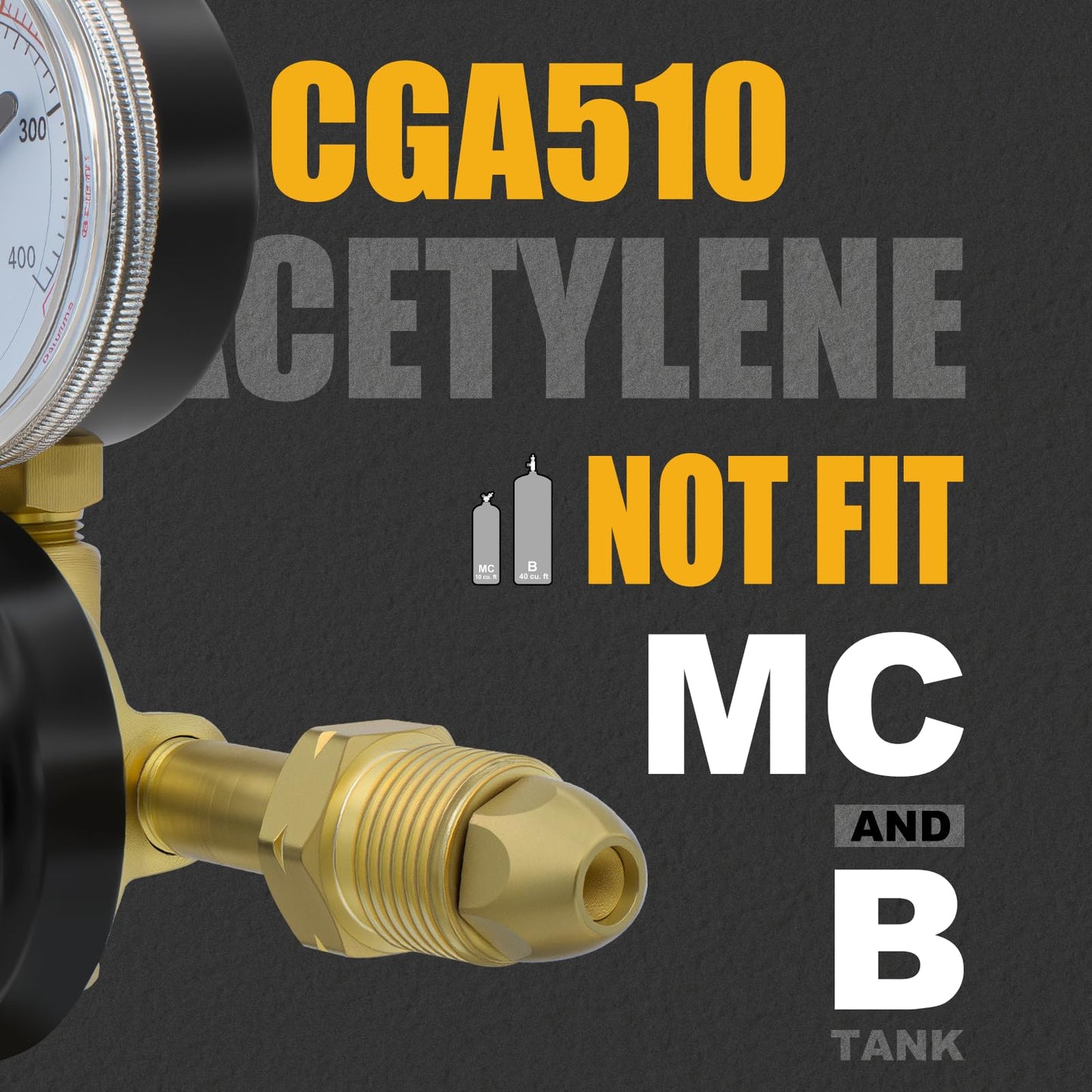 AWLOLWA Oxygen & Acetylene Regulators - Compatible with Medium Duty Welding Gas Torch - CGA540 and CGA510
