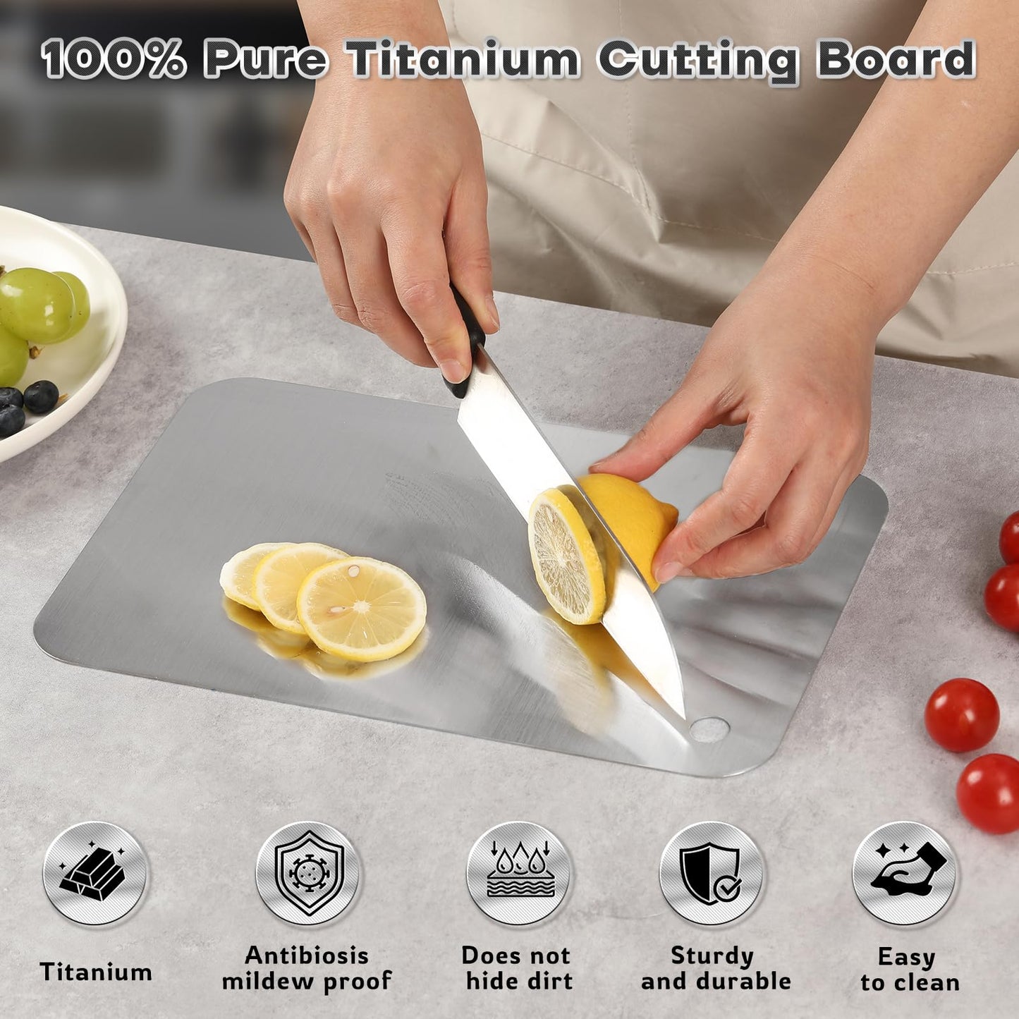 Titanium Cutting Boards for Kitchen Cutting Board set Double Sided Non Toxic Chopping Board,Dishwasher Safe(3PC-S+L+XL)