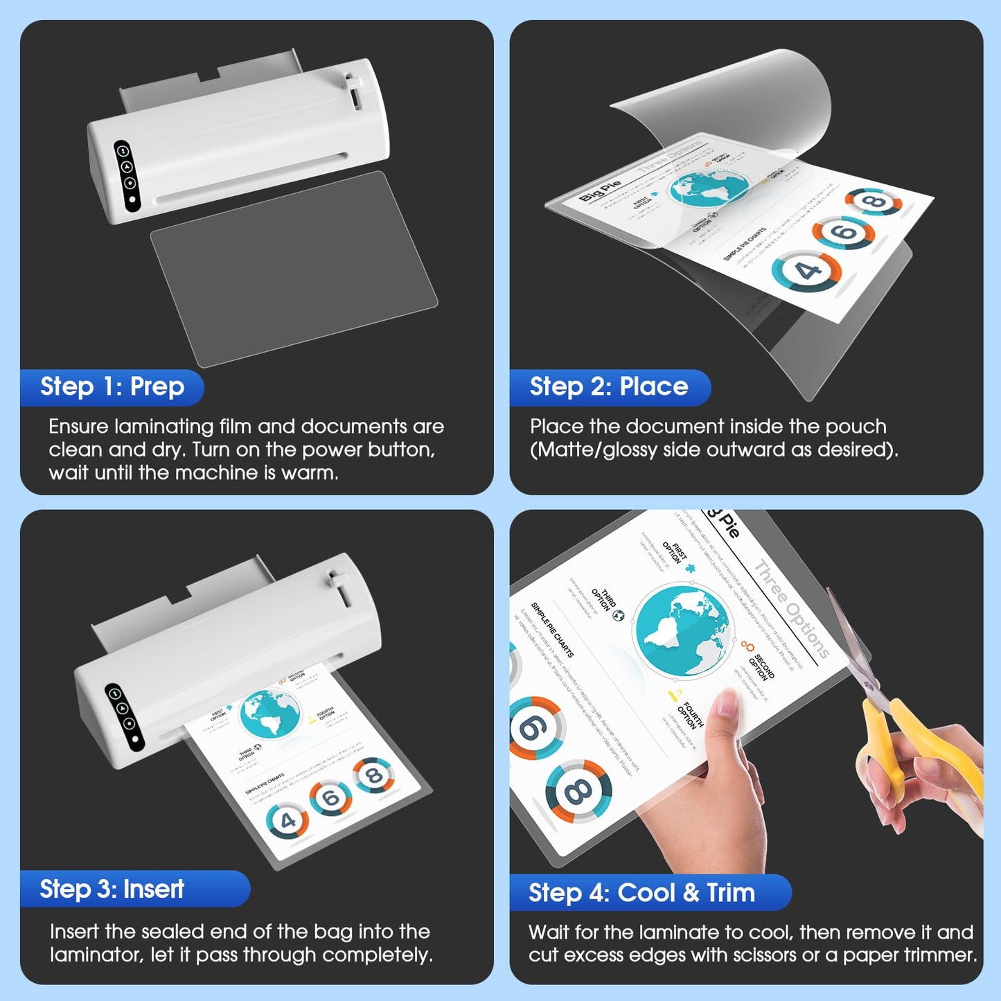 KTRIO 500 Pack Laminating Sheets, Hold 8.5 x 11 Inches, 3 Mil Thermal Laminating Pouches, 9 x 11.5 Laminate Sheets for Laminator, Clear Lamination Sheet Paper, Letter Size, Office School Home Supplies