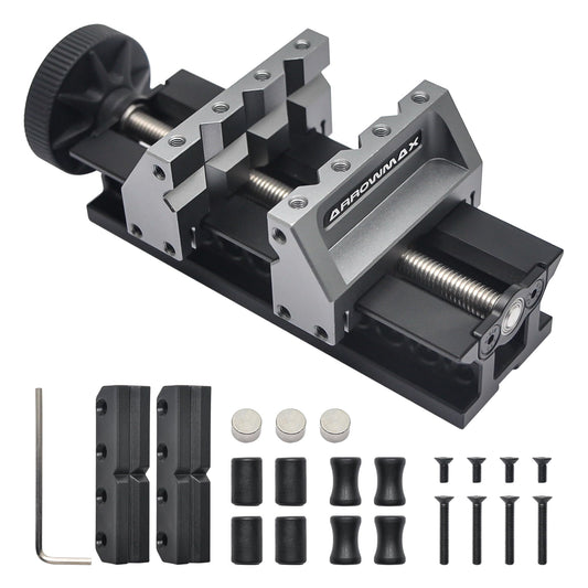 AM ARROWMAX Precision Double-Ended Mini Bench Vise - Crafted From Aerospace-grade Aluminum Alloy And Precision CNC Machined, Enhance Precision and Stability for Crafts, Jewelry Making