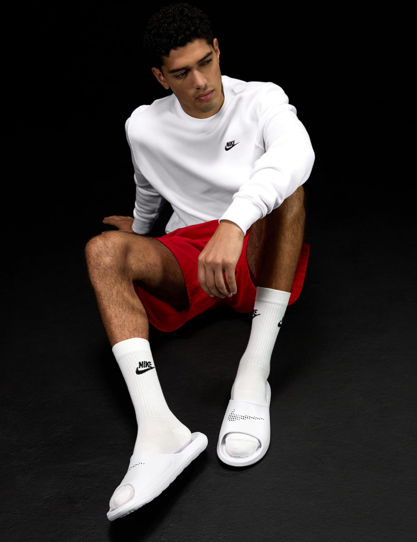 Nike Men's Victori One Shower Slides, White/Black-White, 10