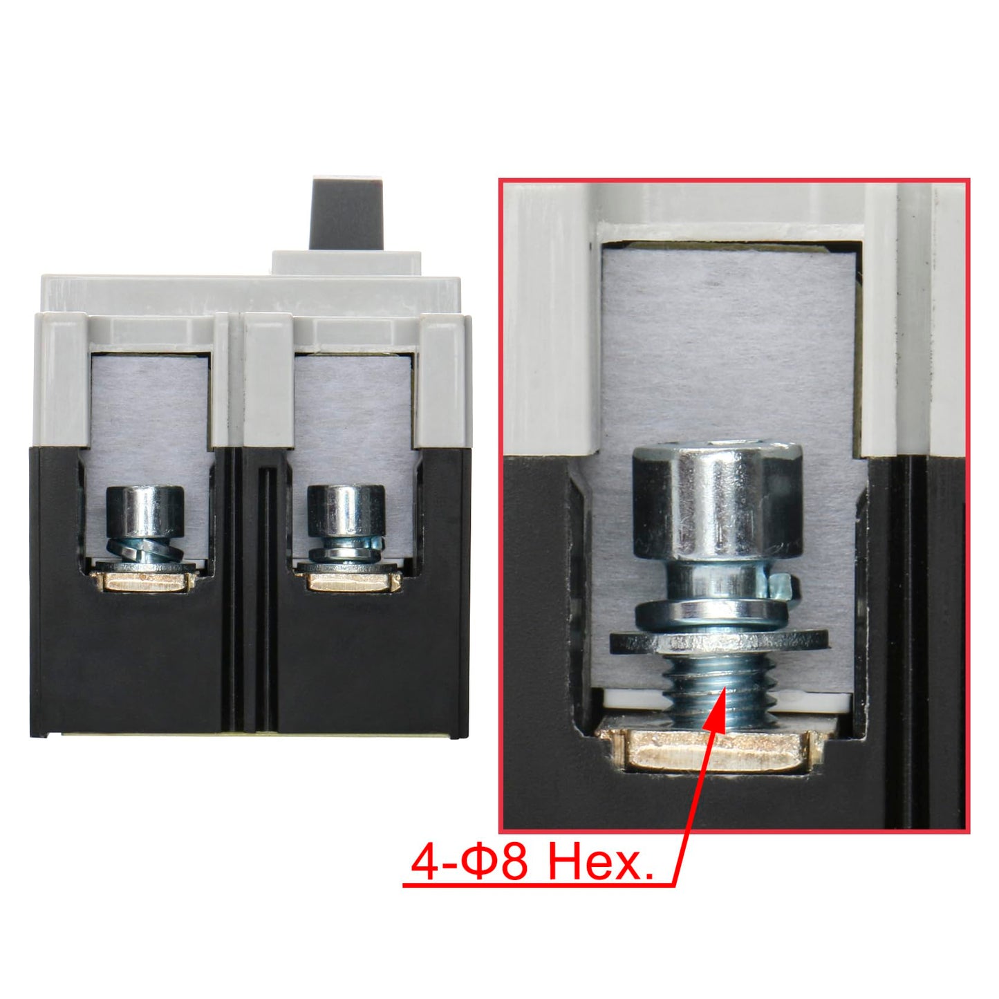 Heschen DC Molded Case Circuit Breaker MCCB, HSM1PV-250, 2 Poles, DC550V 250A, Photovoltaic Circuit Breaker, for Solar PV System Solar Panels Grid System