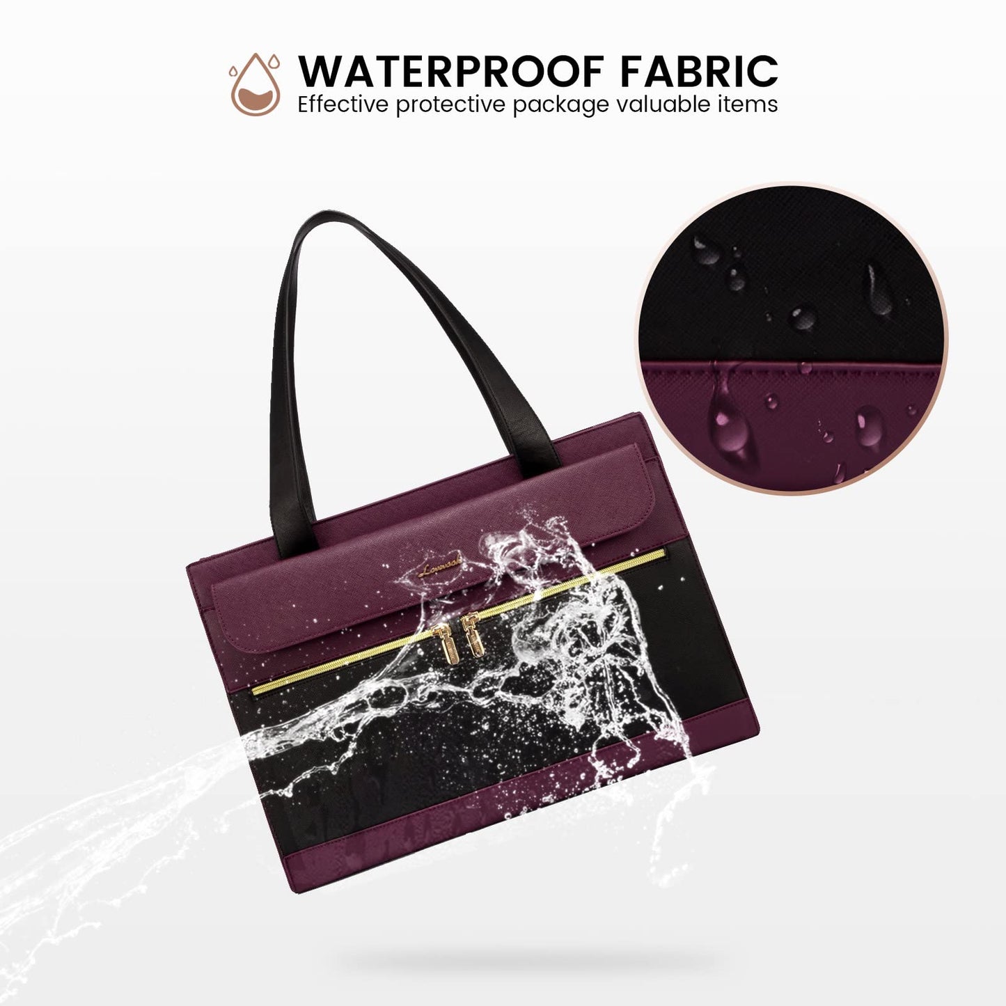 LOVEVOOK Laptop Bag for Women 15.6 Inch Laptop Tote Work Bag Professional Leather Computer Briefcase Waterproof Business Teacher Office Bag Handbag