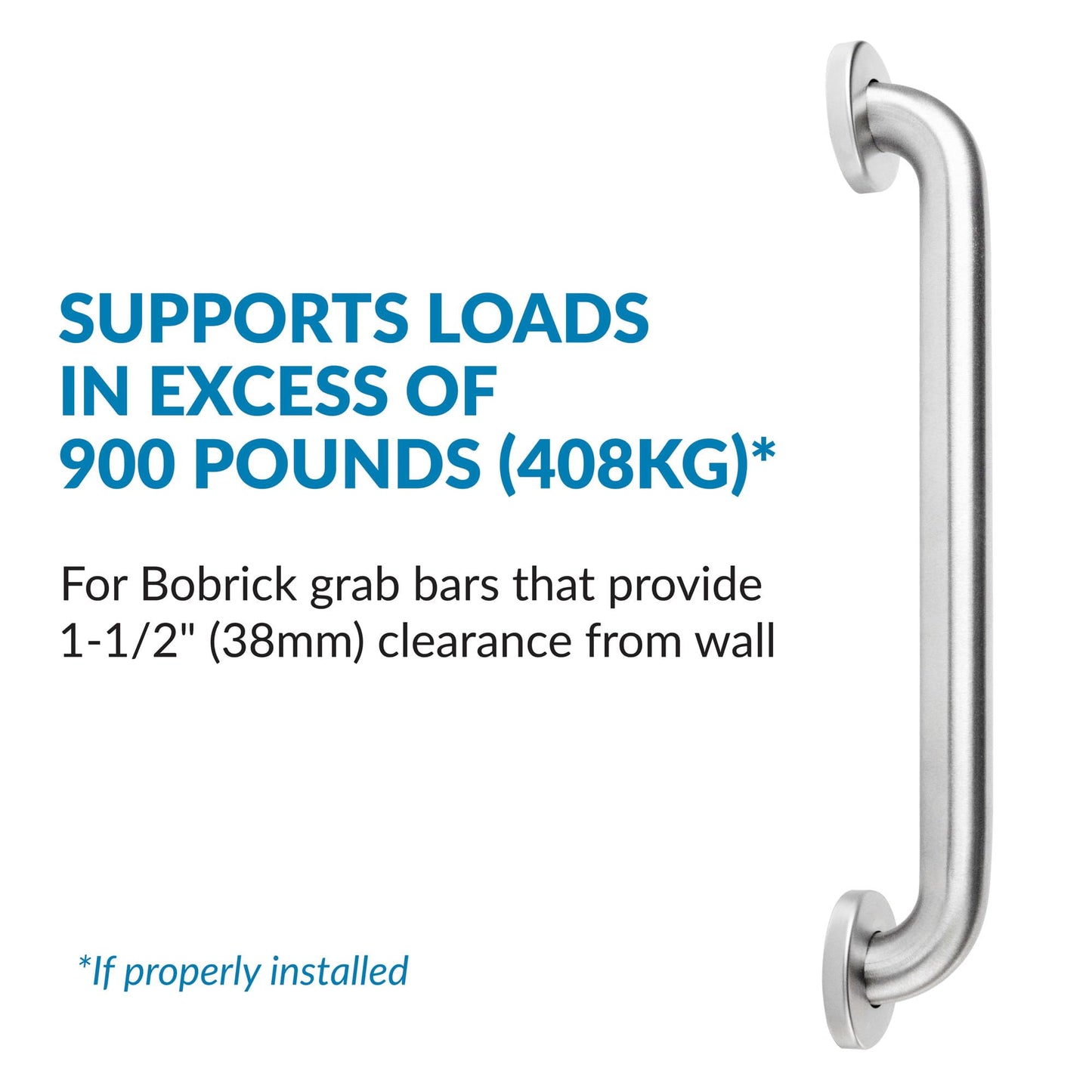 Concealed Mounting with Diameter Snap Flange Grab Bar Grab Bar Size: 36"