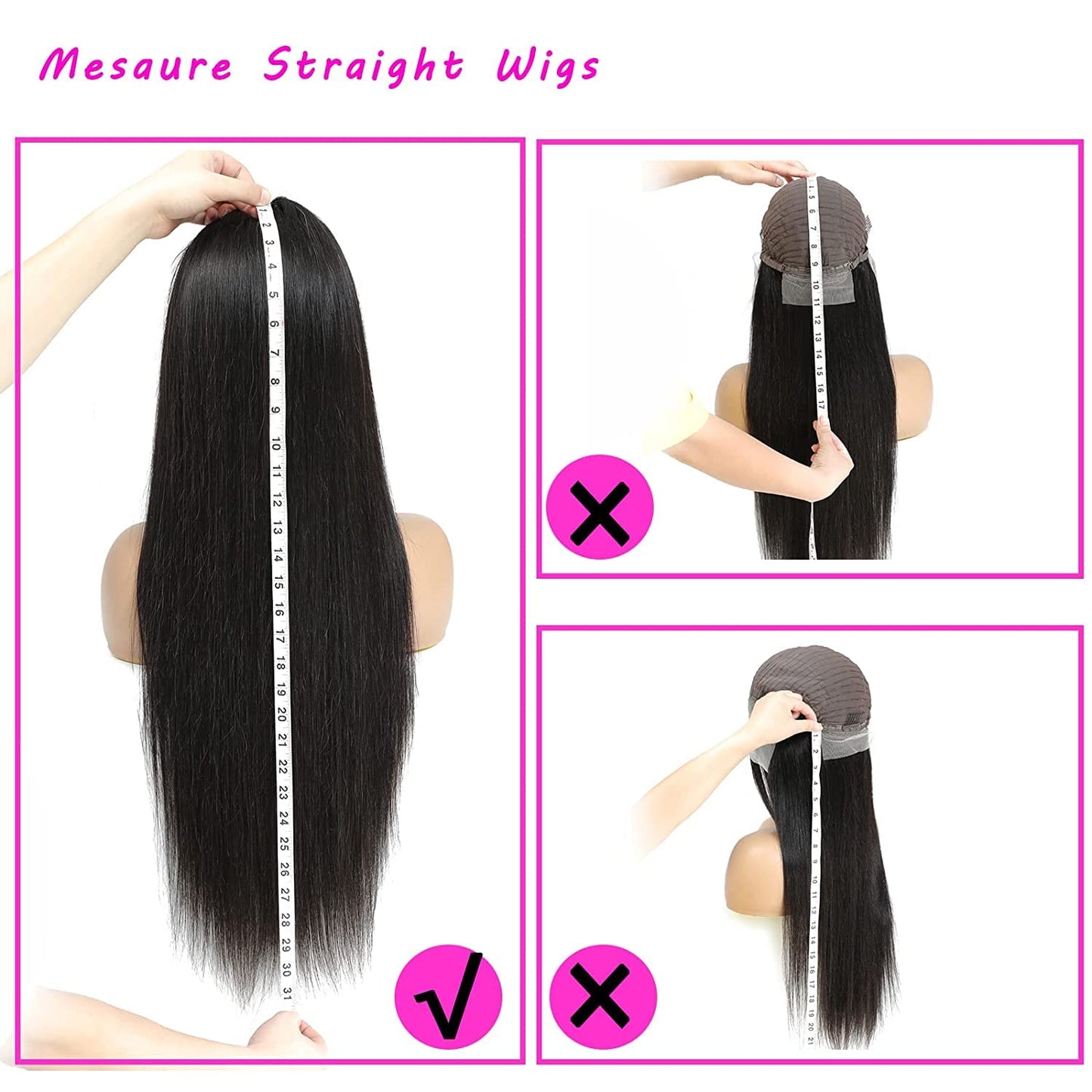 13x6 Lace Front Wigs Human Hair Pre Plucked 180 Density 24 Inch Straight Lace Front Wigs HD Lace Frontal Wigs Human Hair for Women Natural Black with Baby Hair Glueless Wigs