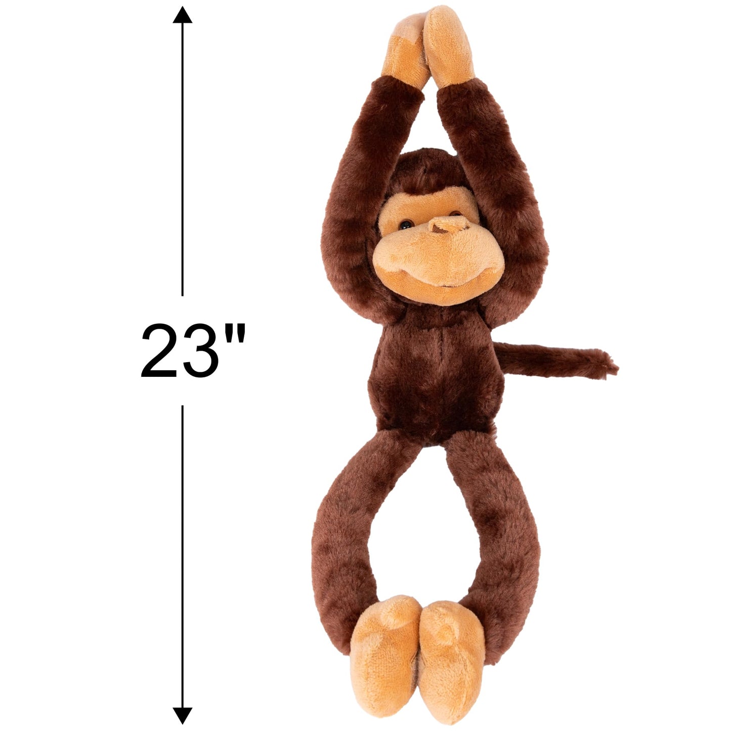 ArtCreativity Long Arm Plush Monkey, 23 Inch Hanging Monkey with Connectable Limbs, Ultra Soft and Huggable Stuffed Animal for Kids, Cute Home and Nursery Décor, Best Birthday Gift Idea