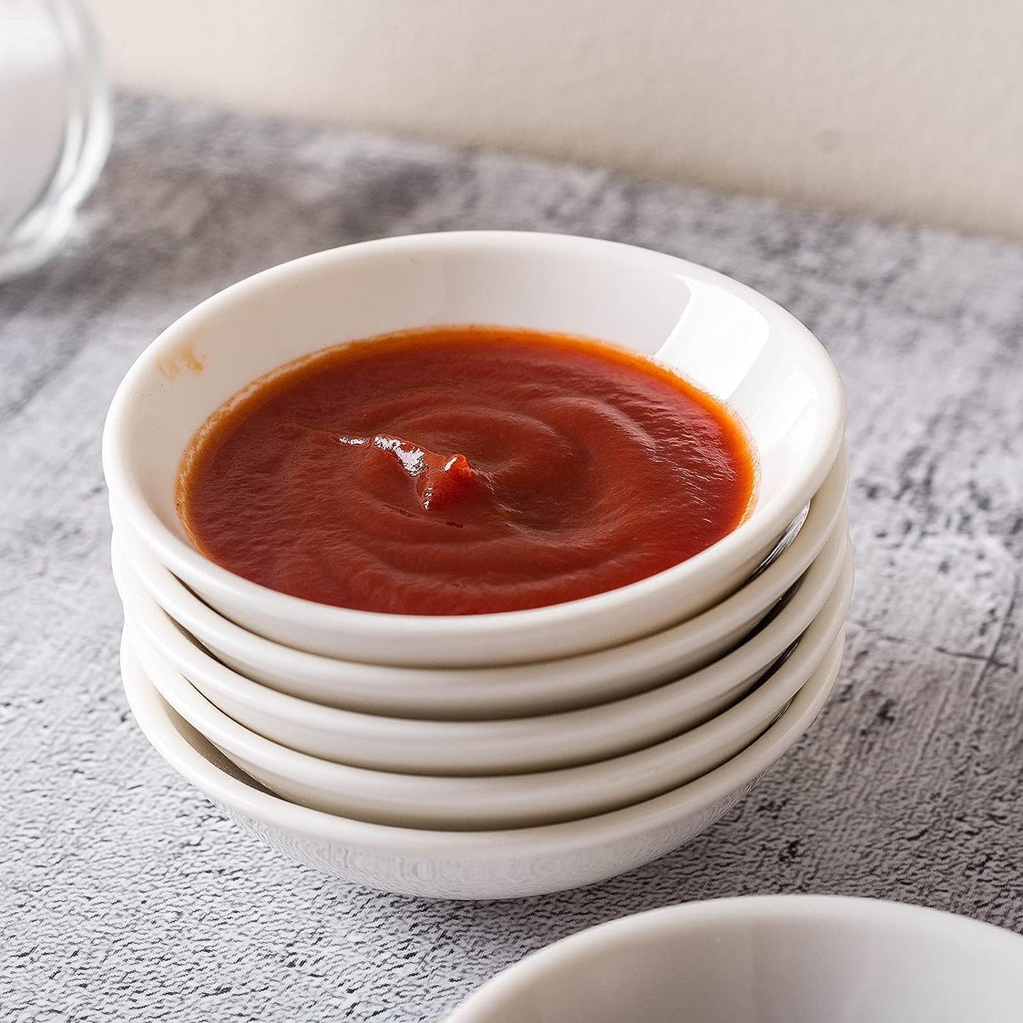 UIBFCWN 60 Pack Soy Sauce Dish 3inch Ceramic Dipping Bowls Bulk, 1.2 Oz White Dipping Sauce Bowls/Dishes, Small Dipping Sauce Cups for Sushi Ketchup Olive Oil Appetizer