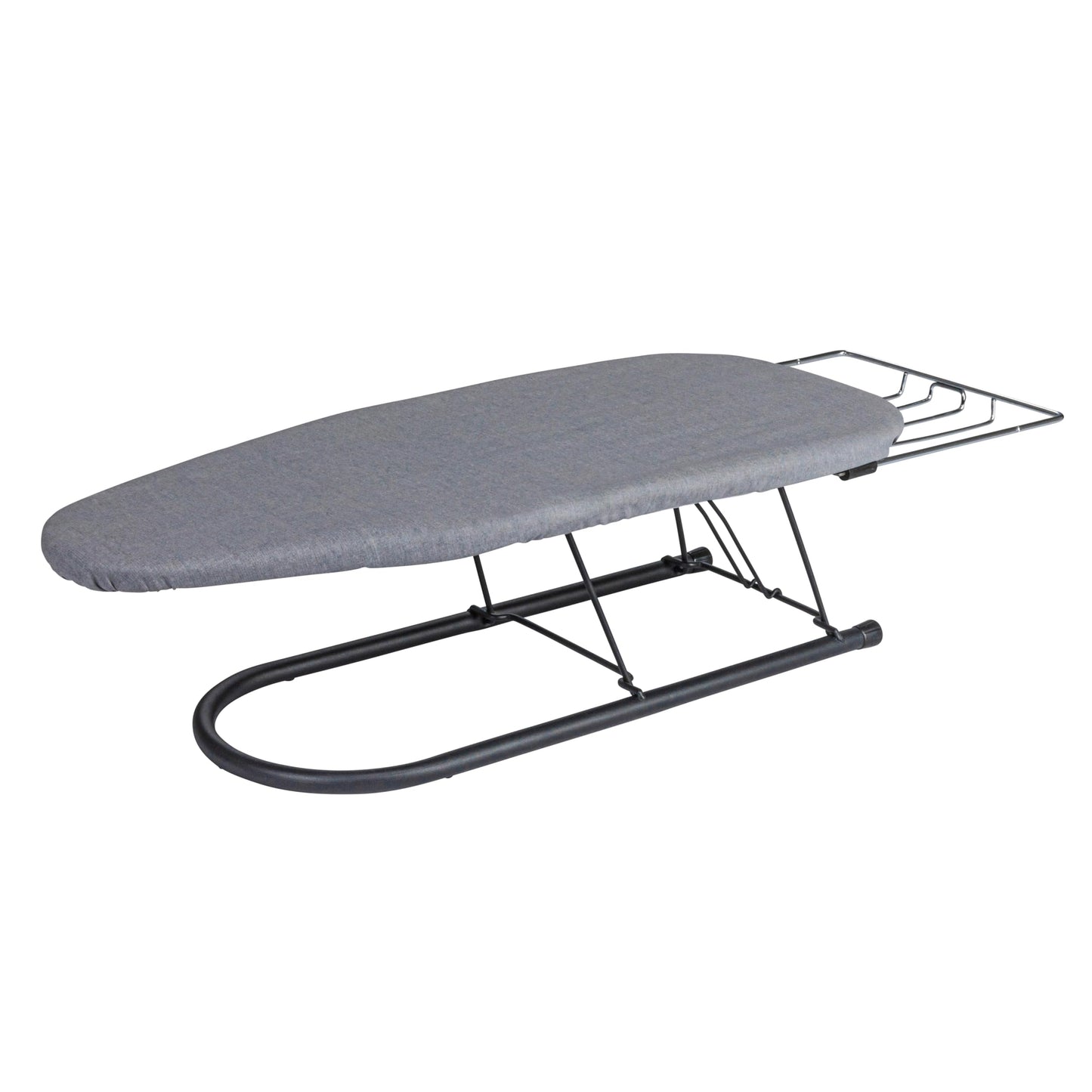 Household Essentials Tabletop Ironing Board, Durable Board with Iron Rest, Includes Door Hang, Perfect for Dorms and Small Spaces, Black with Grey Cover
