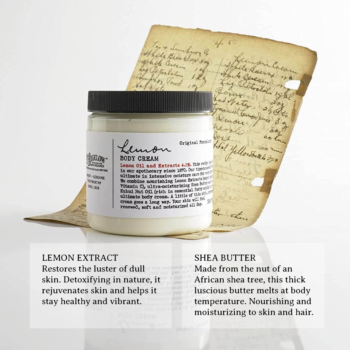 C.O. Bigelow Apothecary Trio, Lemon Hand and Body Care Gift Set of Three (3), Lemon Soap 10fl oz., Body Cream 8 oz., and Hand Treatment, 3oz., Gift Box of Moisturizing Skin Care