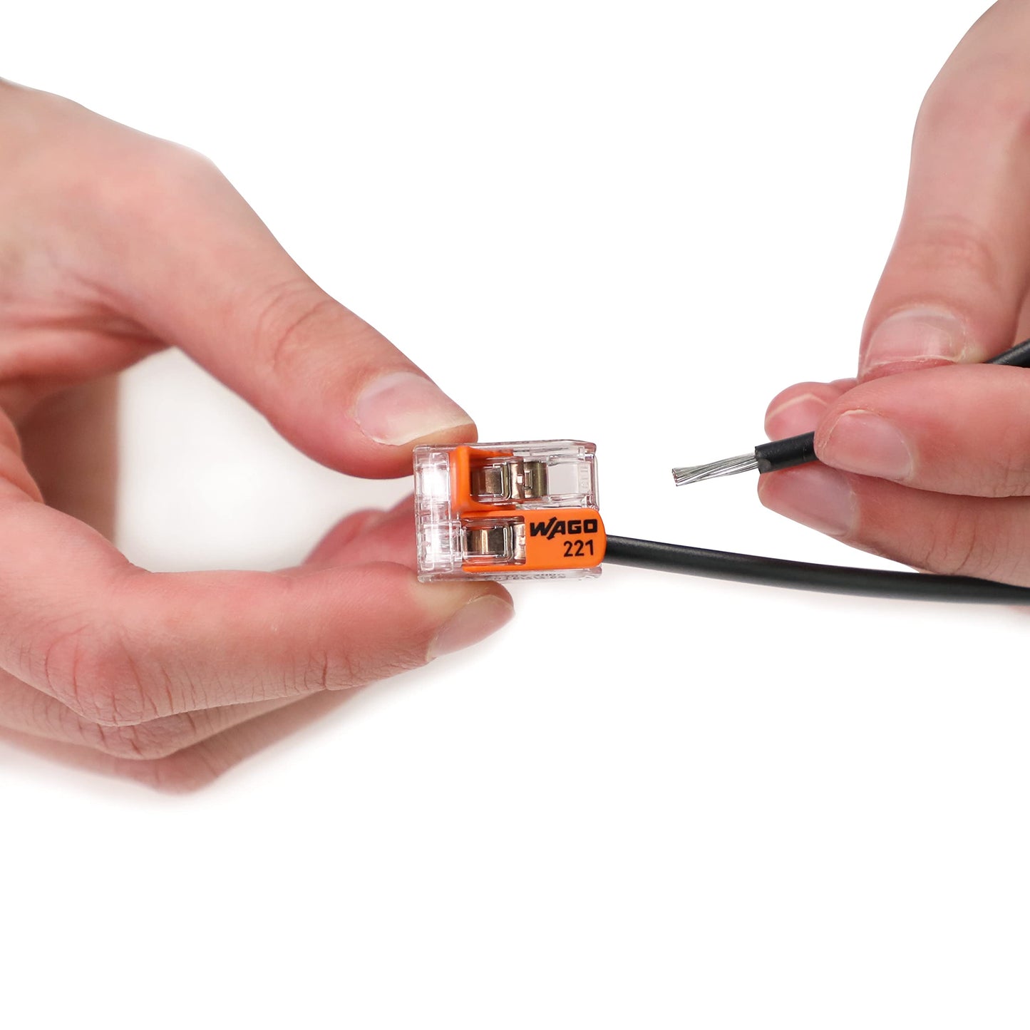 221-612 | WAGO Lever-NUTSsplicing Connector | for Solid and Stranded Conductors | 2-Conductor with Operating levers | 20-10 AWG | Transparent housing | [Box of 50 Pieces]