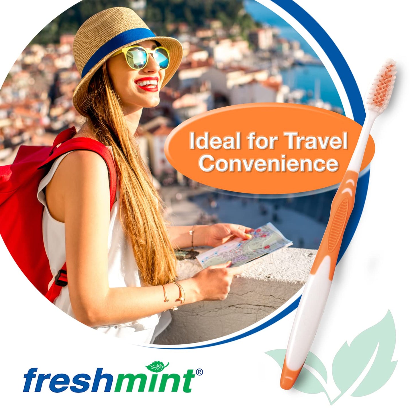 FRESHMINT (144 Pack) Individually Wrapped Premium Toothbrushes, Oversized Easy Grip Rubber Handle, Soft Multi Color Nylon Bristles, Bulk Packed, No Cutting or Tearing Apart Required.