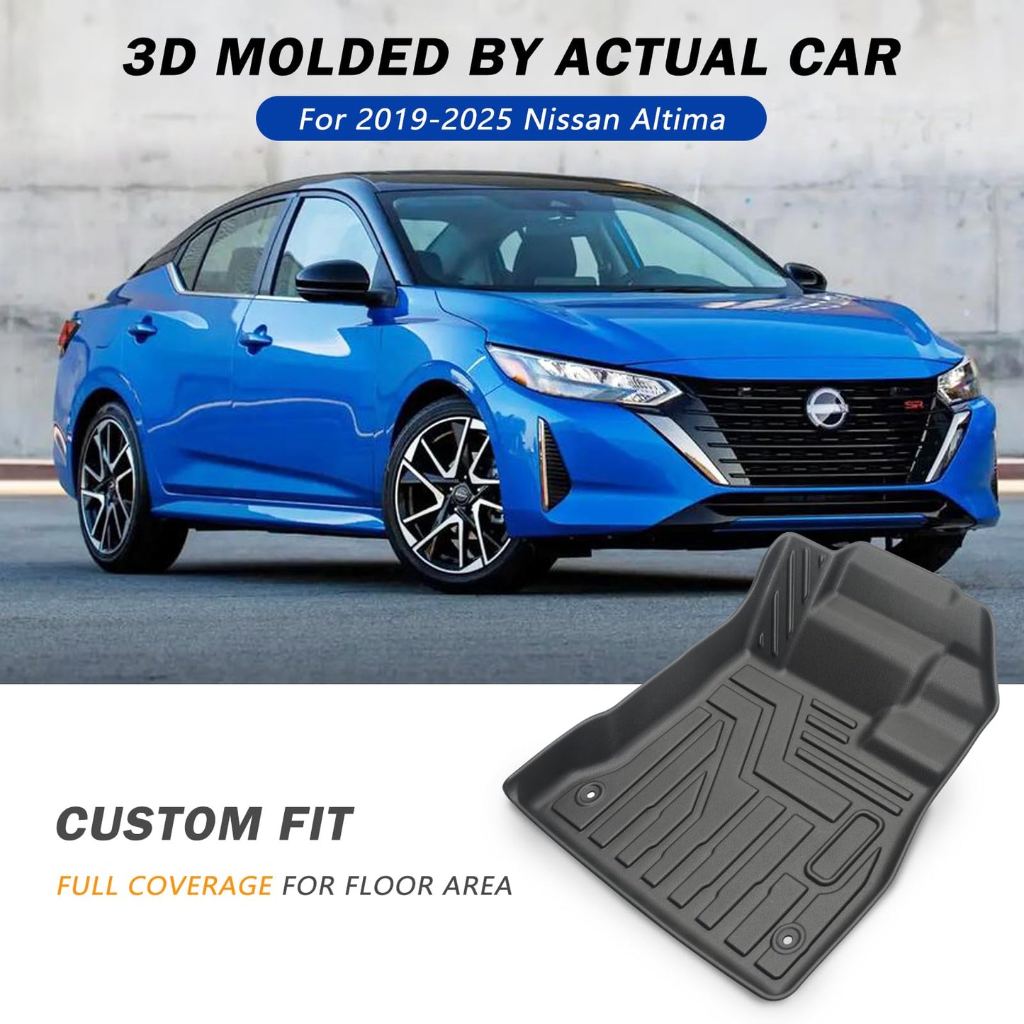 KUST Custom Fit Floor Mats for 2019-2025 2026 Nissan Altima Accessories All Weather Floor Mat Carpet Liners Front Rear 2 Row Seat Black Liner TPE