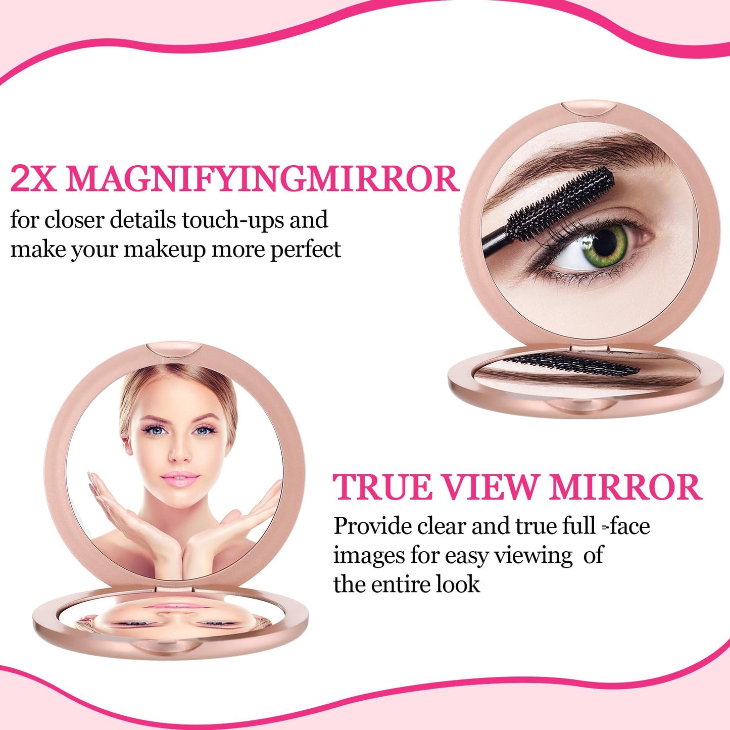 Soaoo 24 Set Sometimes You Forget Your Awesome Mirrors Gifts Bulk for Women Inspirational Appreciation Double Sided Pocket Compact Makeup Mirrors for Employee Coworker Wedding Bridal Shower Gift