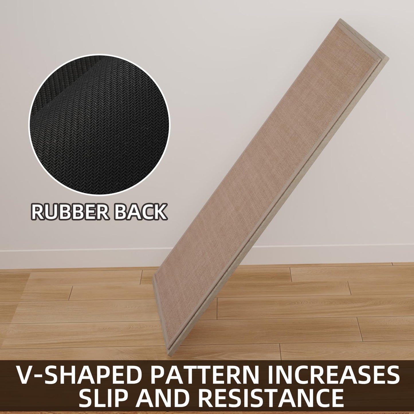 SUMLANS Kitchen Mat Set of 2 PCS, Cushioned Non Slip Rugs for Kitchen Floor, Absorbent Runner Comfort Standing Mats Washable for Kitchen, Office, Home (Camel, 17.3"x47"+17.3"x30")