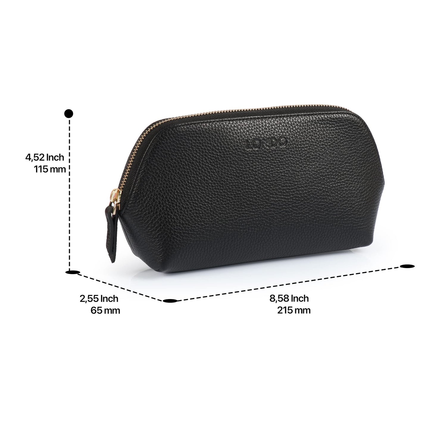 Londo Genuine Leather Makeup Bag – Cosmetic Pouch, Travel Organizer, Toiletry Clutch for Women, Stylish & Durable Storage for Essentials