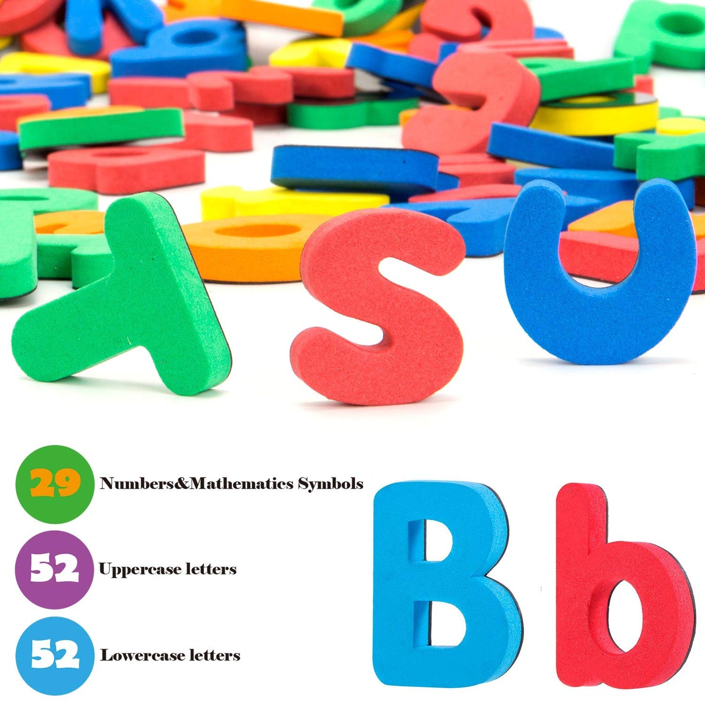 INNOCHEER Magnetic Letters and Numbers with Easel for Kids - 133 Pieces Alphabet Magnets, Educational Dry Erase Board - Whiteboard & Chalkboard for Toddlers Writing & Drawing