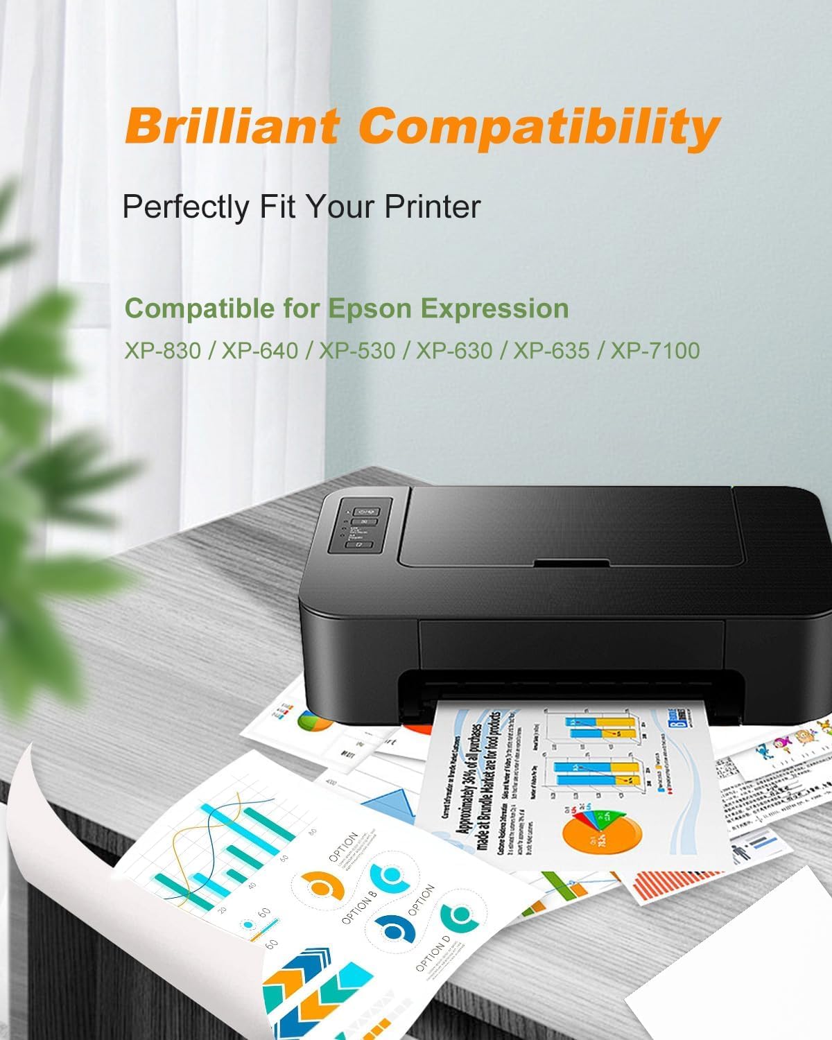5 Pack 410XL Ink Cartridges for Epson 410 Ink Cartridges Combo Pack Remanufactured for Epson 410XL Works with Epson Expression XP-830 XP-7100 XP-640 XP-530 (Black, Cyan, Magenta, Yellow, Photo Black)