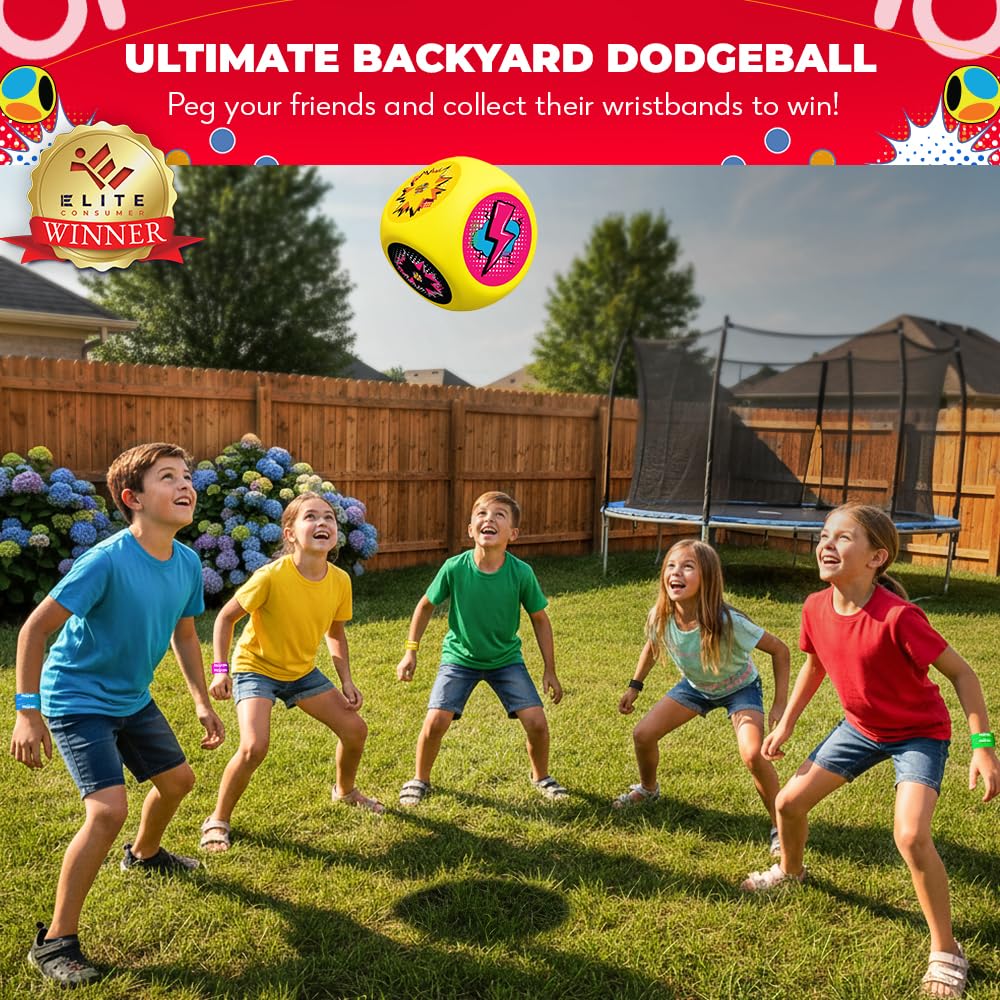 SWOOC Games® - Whomp Ball™ - Ultimate Backyard Dodgeball - Soft Foam Dice - Yard Games, PE Equipment & Team Building - Outdoor Playground Equipment Dodge Balls - Physical Education for Kids & Adults