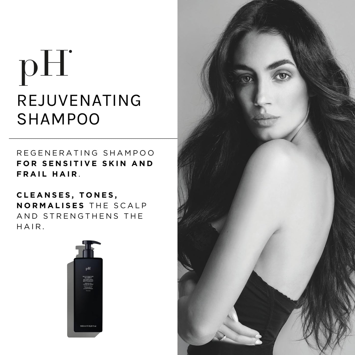 Ph Labs Rejuvenating Shampoo - Hydrating Shampoo for Thinning and Hair Loss - Renew Dehydrated Damaged Hair for Healthy and Soft Tresses - 33.8 FlOz