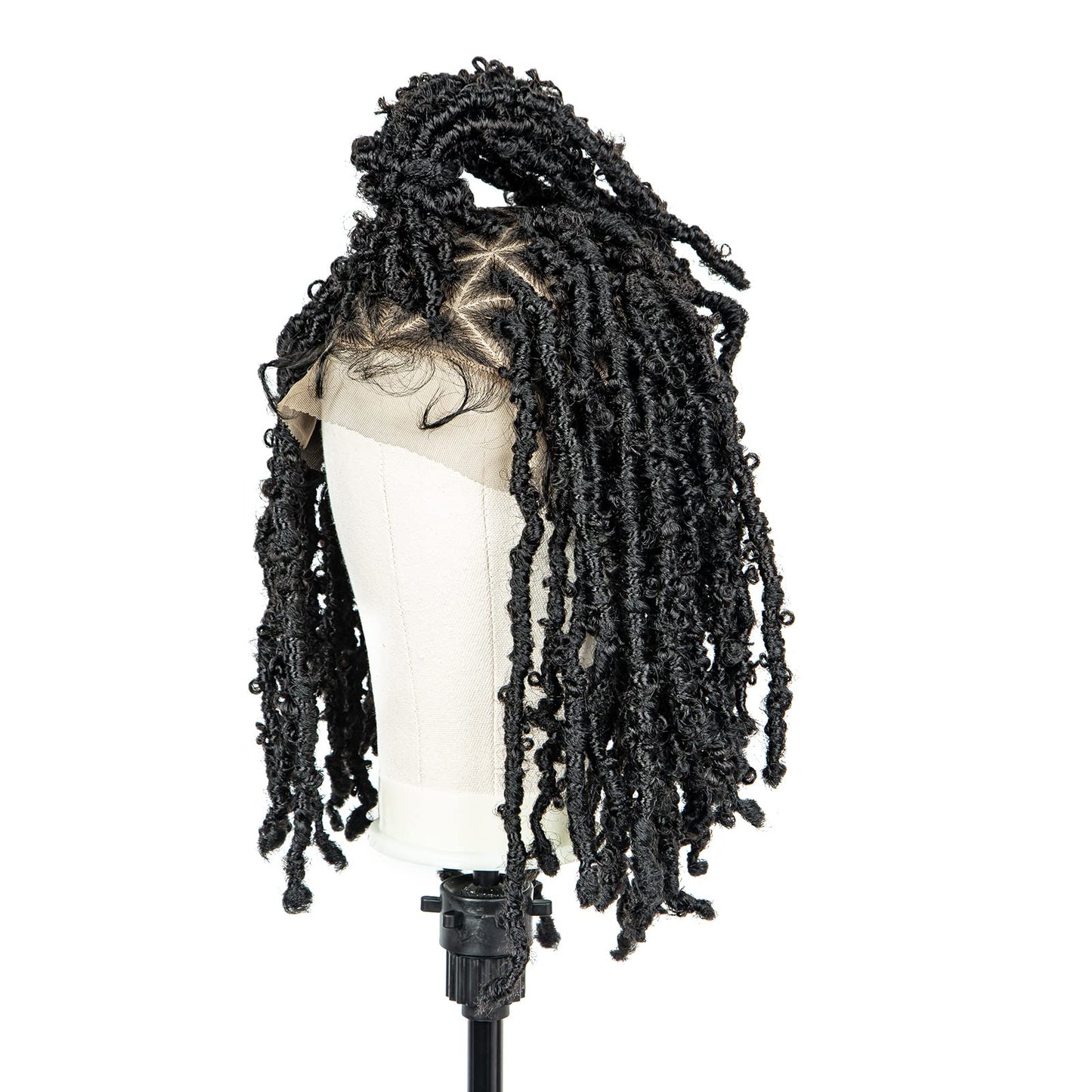 sedittyhair Braided Wigs for Black Women Double Full Lace Knotless Box Short Bob Dreadlock Braided Wigs Synthetic Lace Front Braided Wigs with Baby Hair Handmade Braided Wigs 14 inches (1B Color)