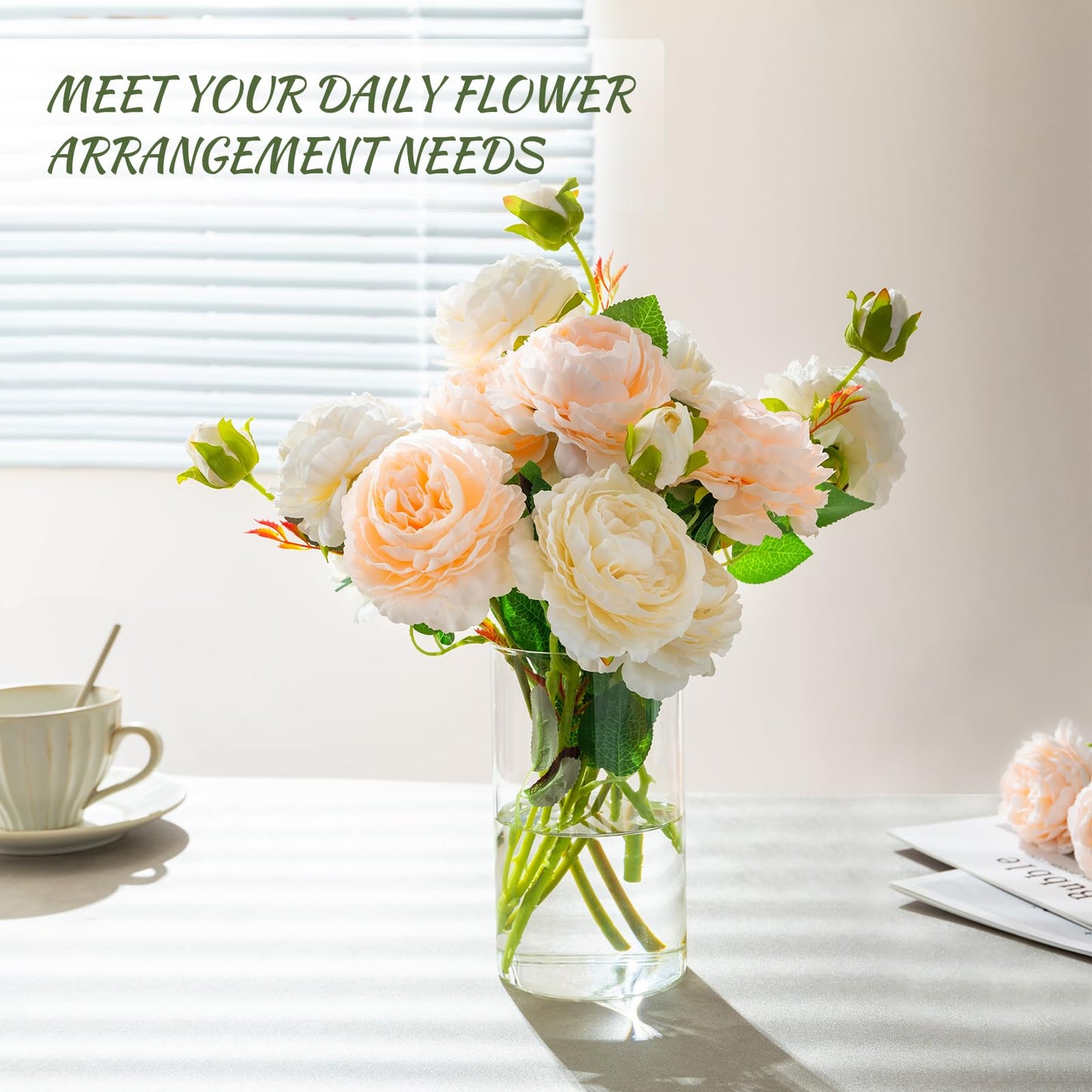 DYMFADFB 12pcs Glass Cylinder Vases for Centerpieces - 6 Inch Tall Flower Vase for Wedding Decorations, Clear Glass Flower Vases Floating Candle Holder for Table Centerpiece Wedding Home Décor
