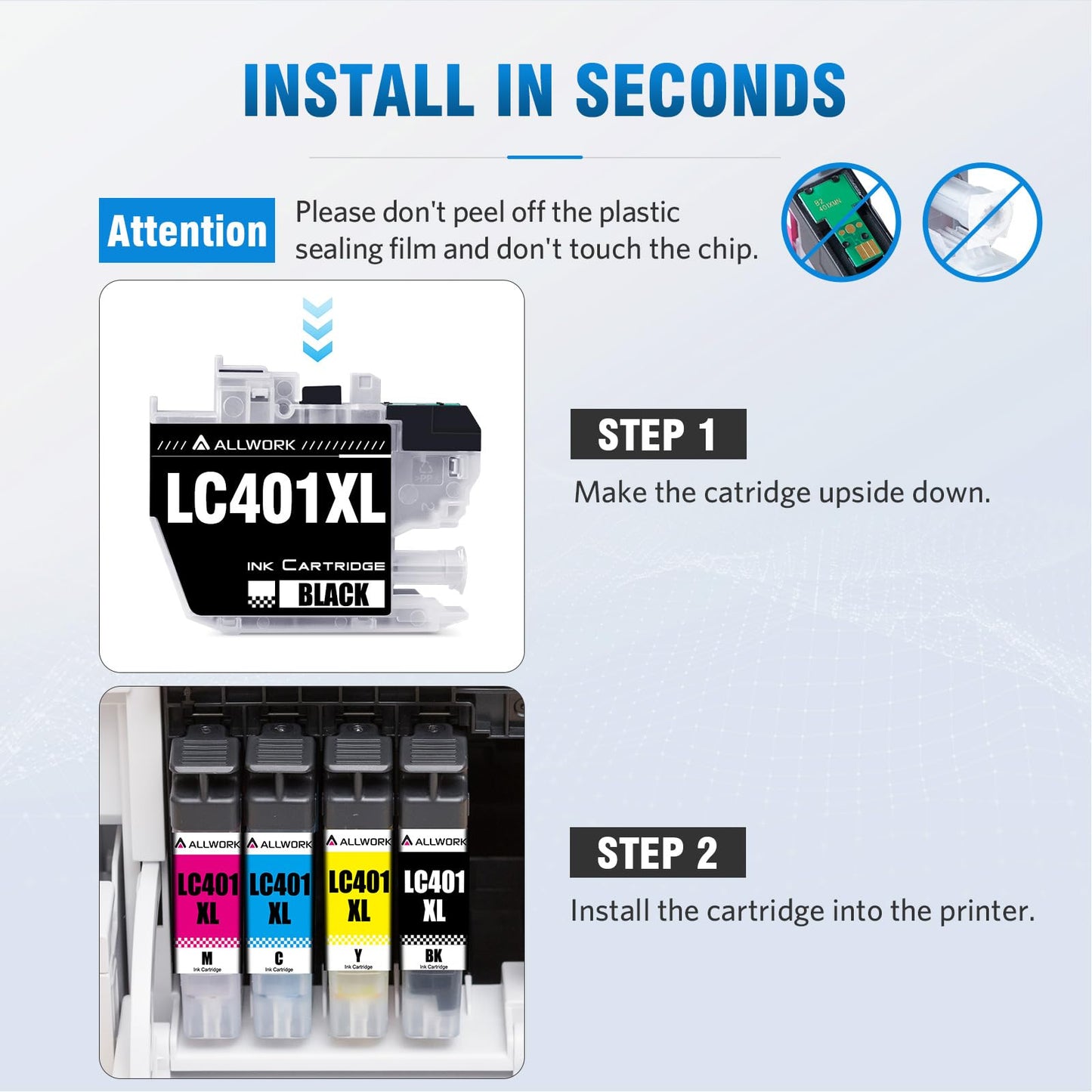LC401XL LC401 MFC-J1010DW Ink Cartridges for Brother Printer LC 401XL 401 XL Ink Cartridge Compatible for MFC J1010DW MFC-J1170DW MFC-J1800DW MFC-J1012DW Series Printer (8-Pack) Upgraded High Yield