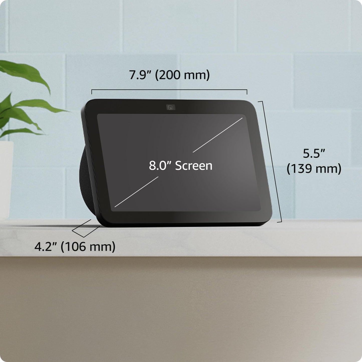 Amazon Echo Show 8 (newest model), With Spatial Audio, Smart Home Hub, and Alexa, Charcoal