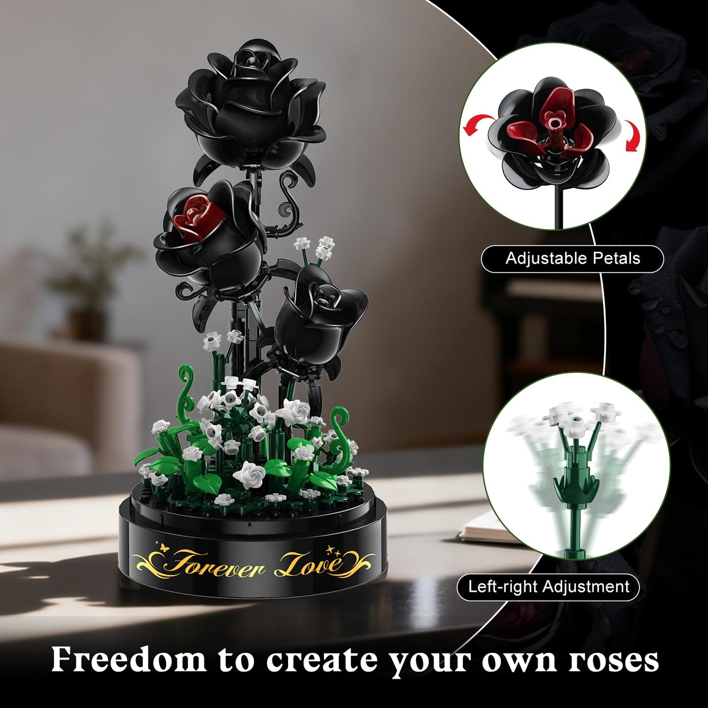 HiWEEGO Black Bouquet Building Set