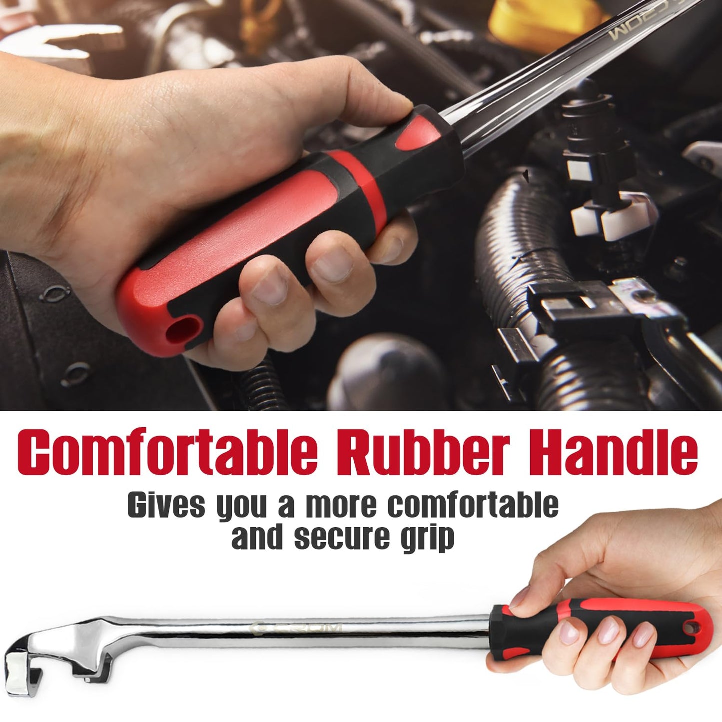 CROM 15-Inch Wrench Extender Tool - Extension Wrench Torque Multiplier Tool Bar For Maximum Leverage, Offers Extra Torque To Remove Tight Fasteners, Ideal for DIY and Mechanics