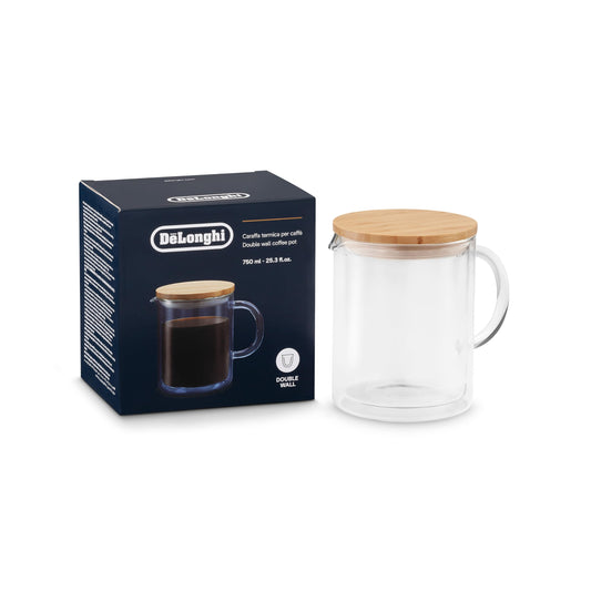 De'Longhi Double Wall Glass Coffee Pot, 25 oz