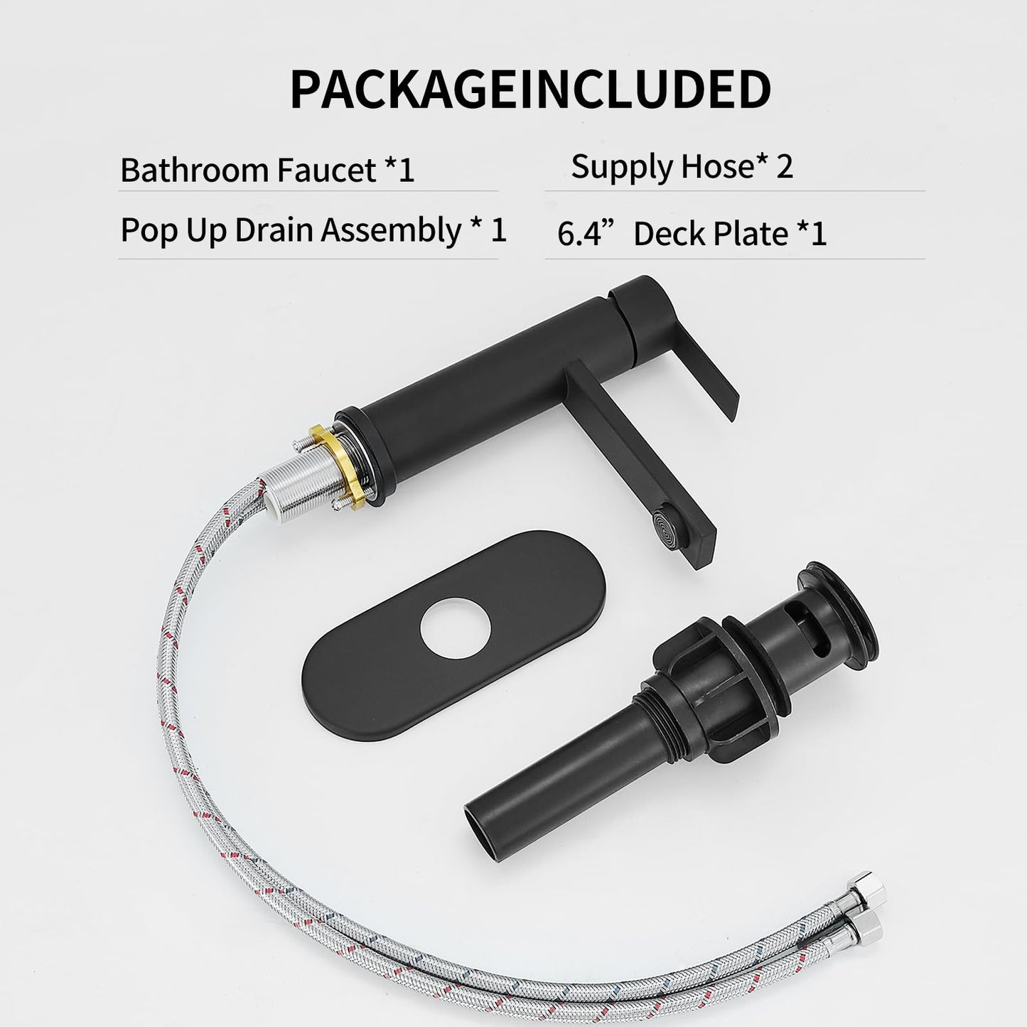 YXOCVIR Bathroom Faucet Single Hole Single Handle Vanity Modern Sink RV Black Bathroom Faucet with Pop-up Drain for 1 - or 3 Hole Sink (Black)