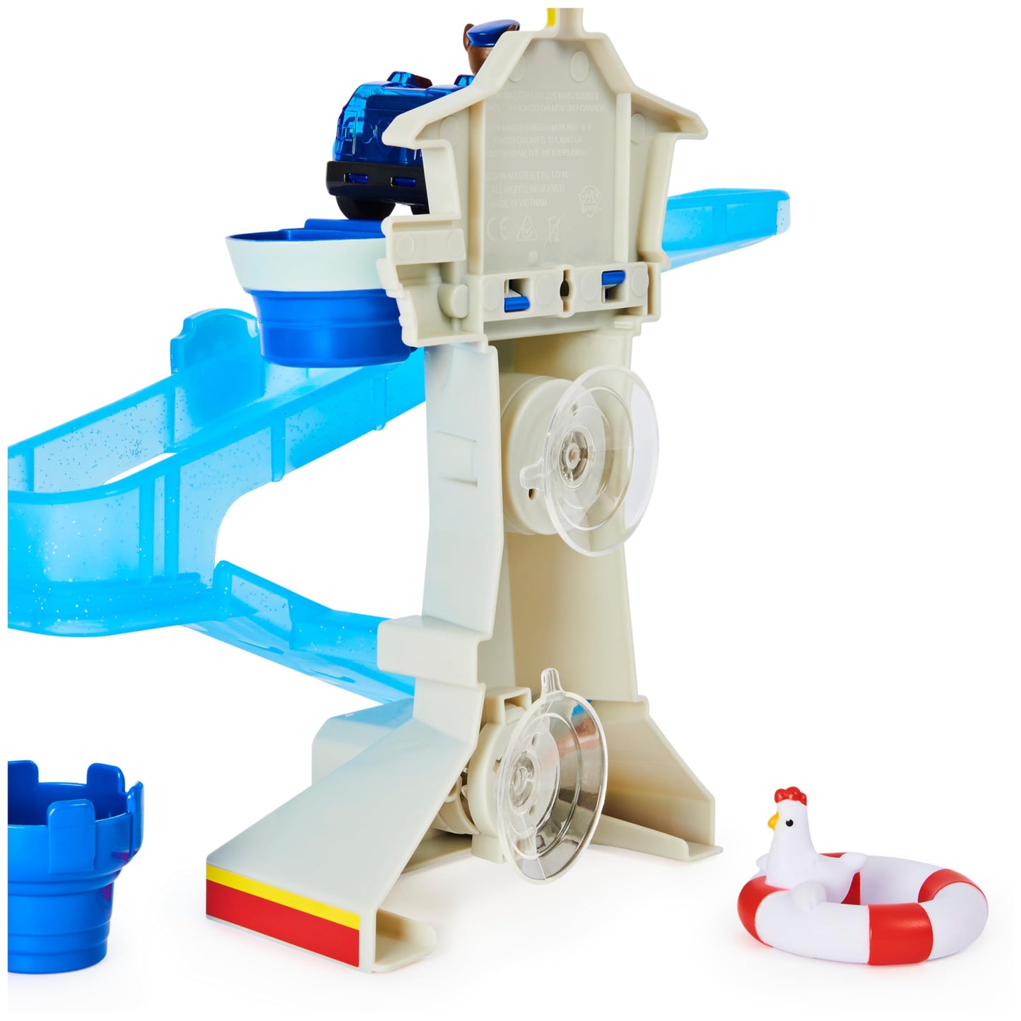 PAW Patrol, Adventure Bay Bath Playset with Light-up Chase Vehicle, Bath Toy for Kids Aged 3 and up