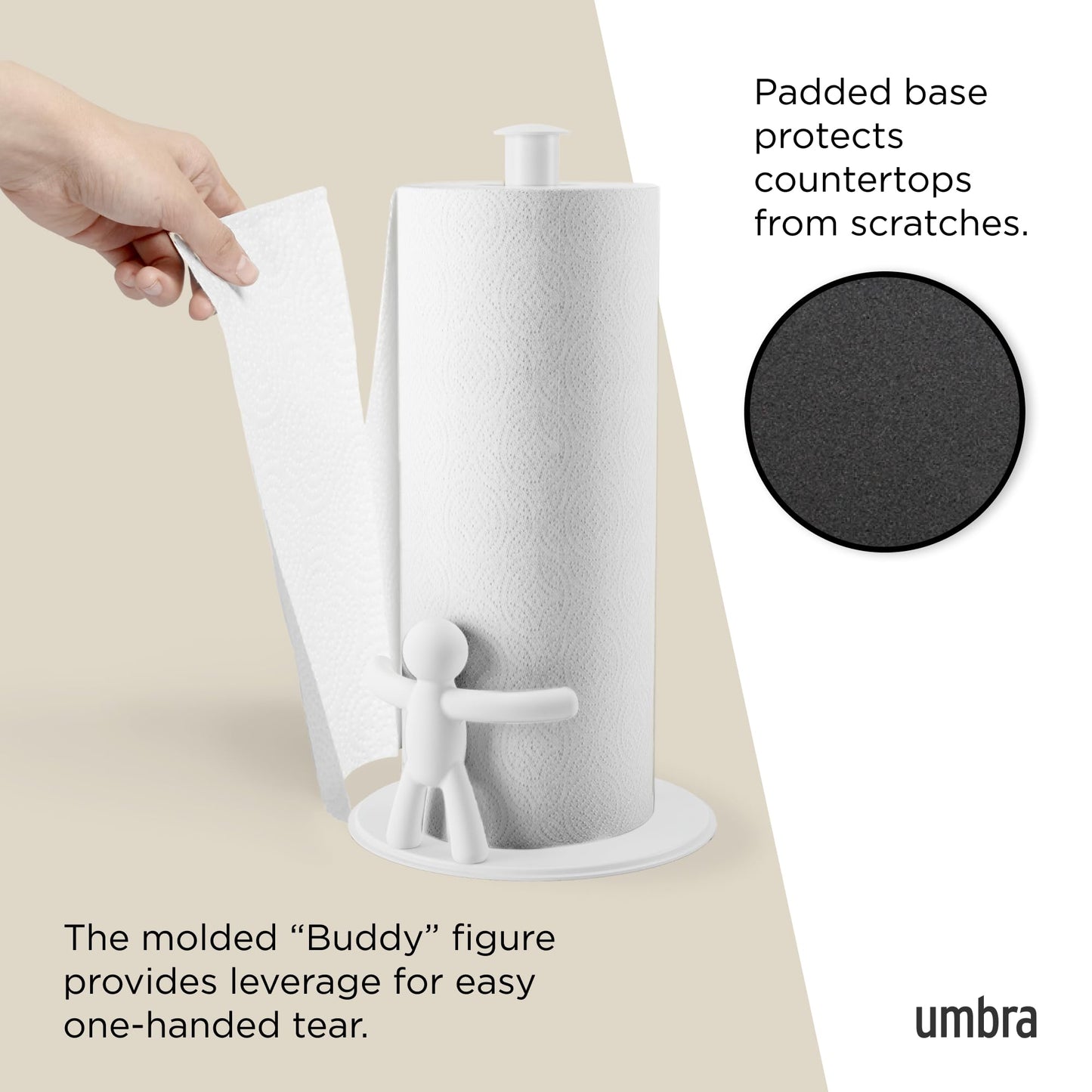 Umbra Buddy Countertop Paper Towel Holder, White