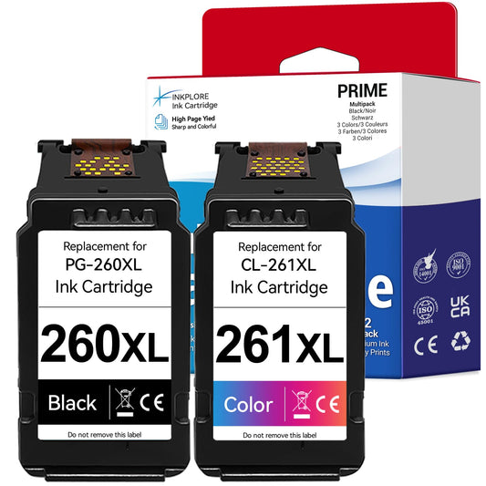 260XL 261XL Ink Cartridge Replacement for Canon 260 261 Ink Cartridges Compatible for Canon Pixma TS6420a TS6420 TS6400 TR7020a TS5320 TR7000 TS5300 TR7020 TR7022 TR7022a Printer, 1 Black 1 Color