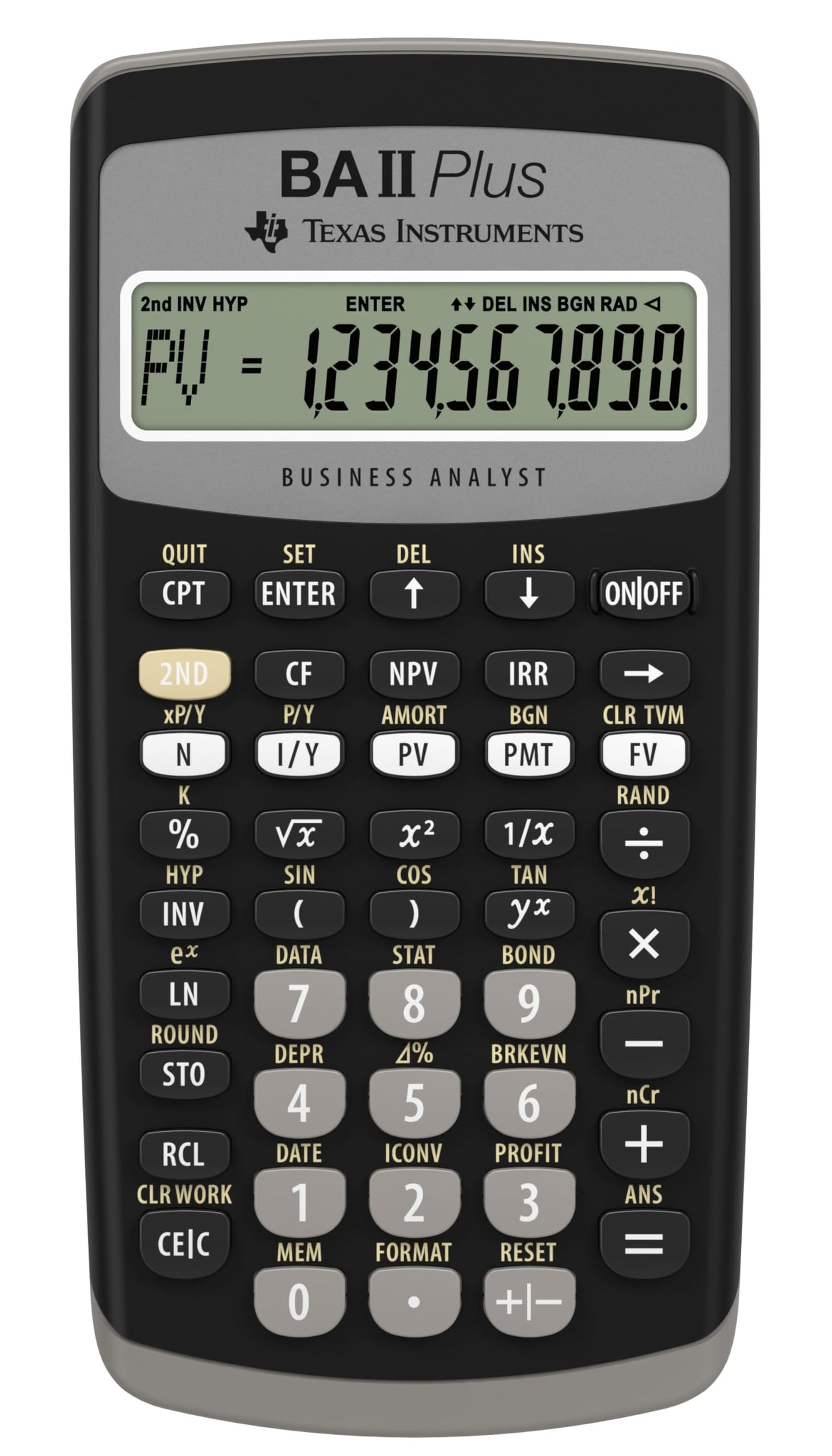 Texas Instruments IIBAPL/TBL/1L1 BA II Plus Financial Calculator, Black, small