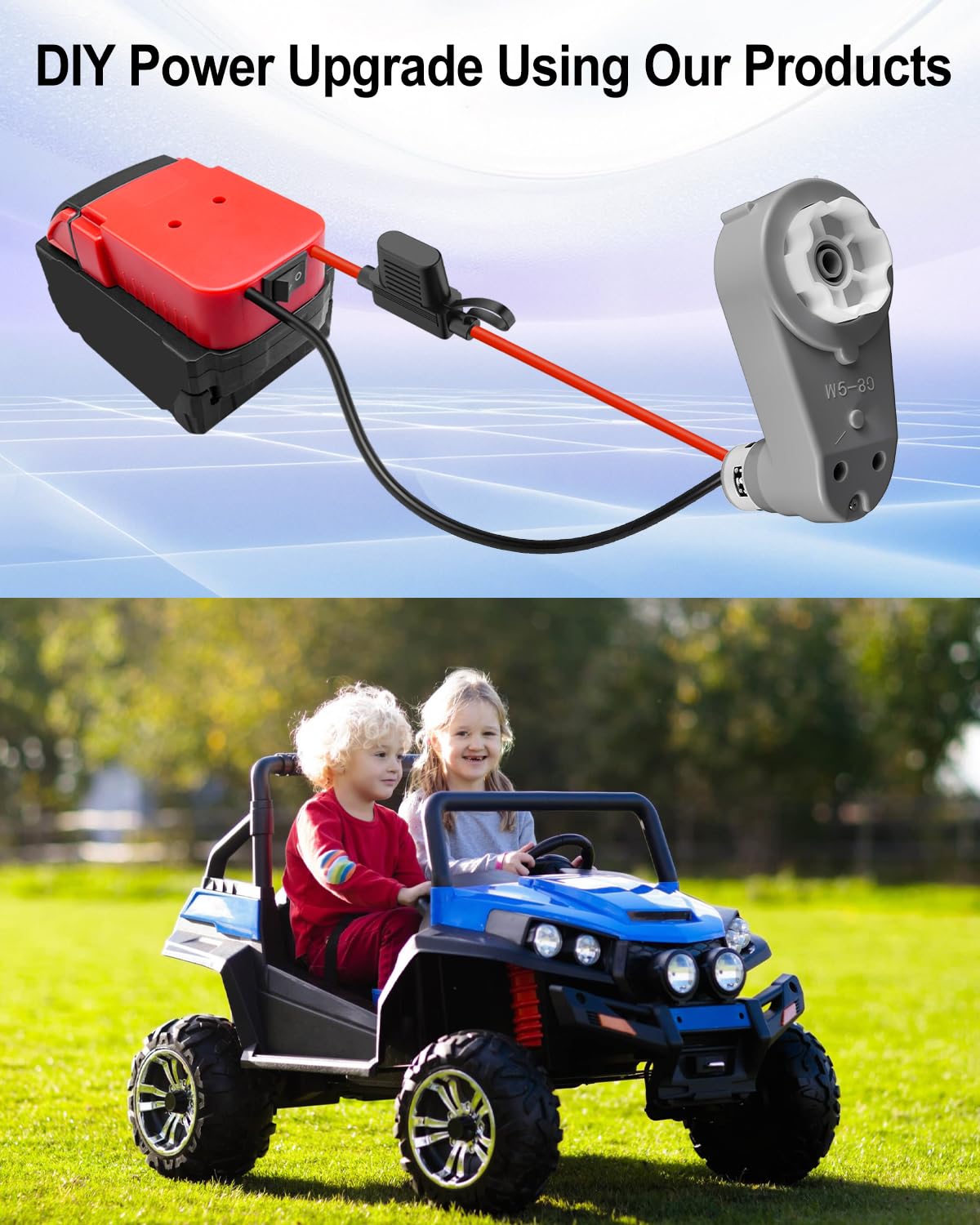 2Pcs 24 Volt RS775 High-Speed Motor Gearbox for Kids Ride-On Car, 280W Powerful Drive Engine, 360RPM Output, Durable DIY Upgrade Replacement for 18V/24V Power Wheel Toy Cars