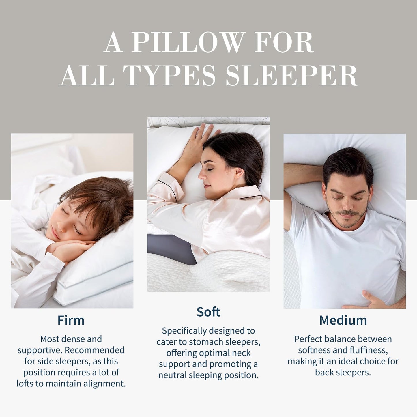 Globon Luxury Feather Down Pillow Standard Queen Size for Sleeping, Hotel Collection Fluffy Pillow, Low Soft Gusseted Bed Pillows, 18"X26", Pack of 1