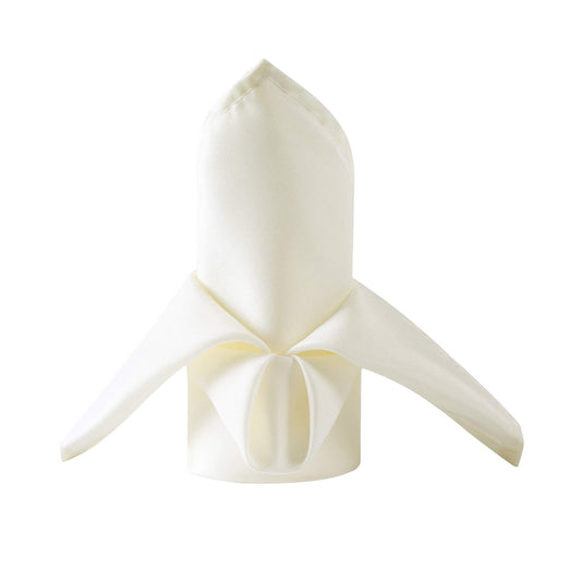 50pcs Polyester Cloth Napkins - 20 x 20 inch Ivory Dinner Washable Napkins with Hemmed Edges for Restaurant/Wedding/Hotel(50,Ivory)