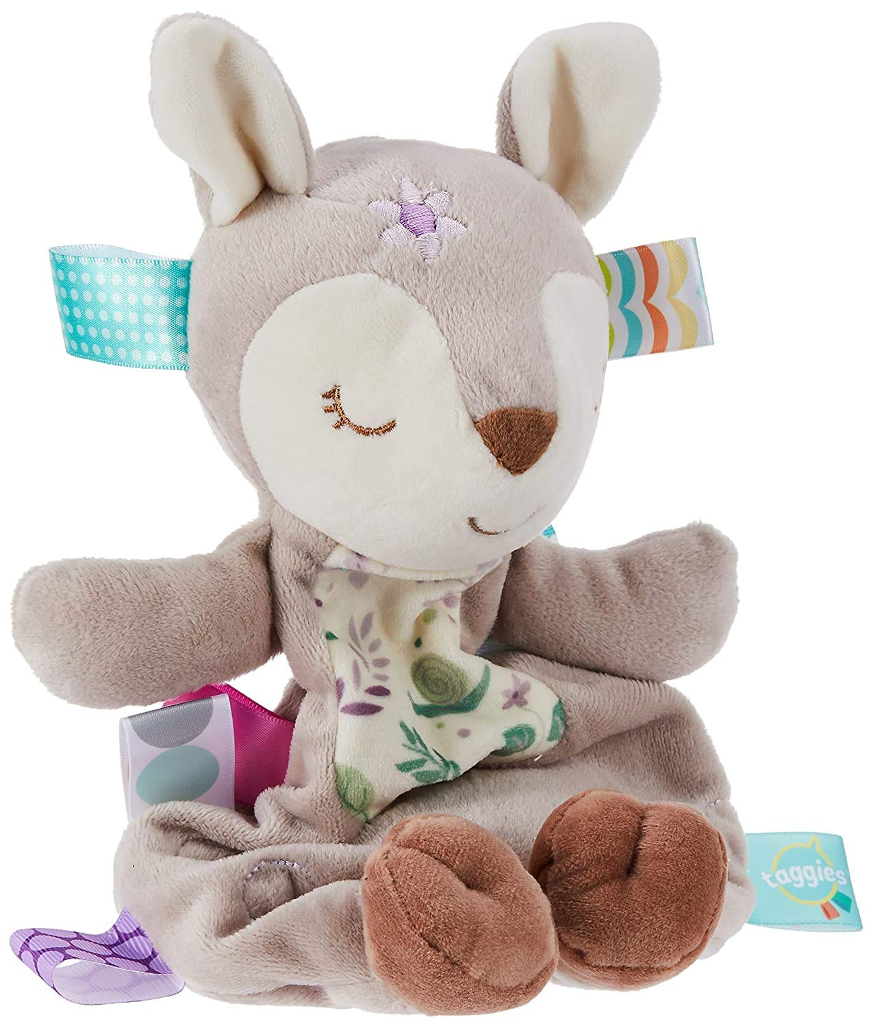 Taggies Soothing Sensory Lovey Soft Toy, Flora Fawn, 11"