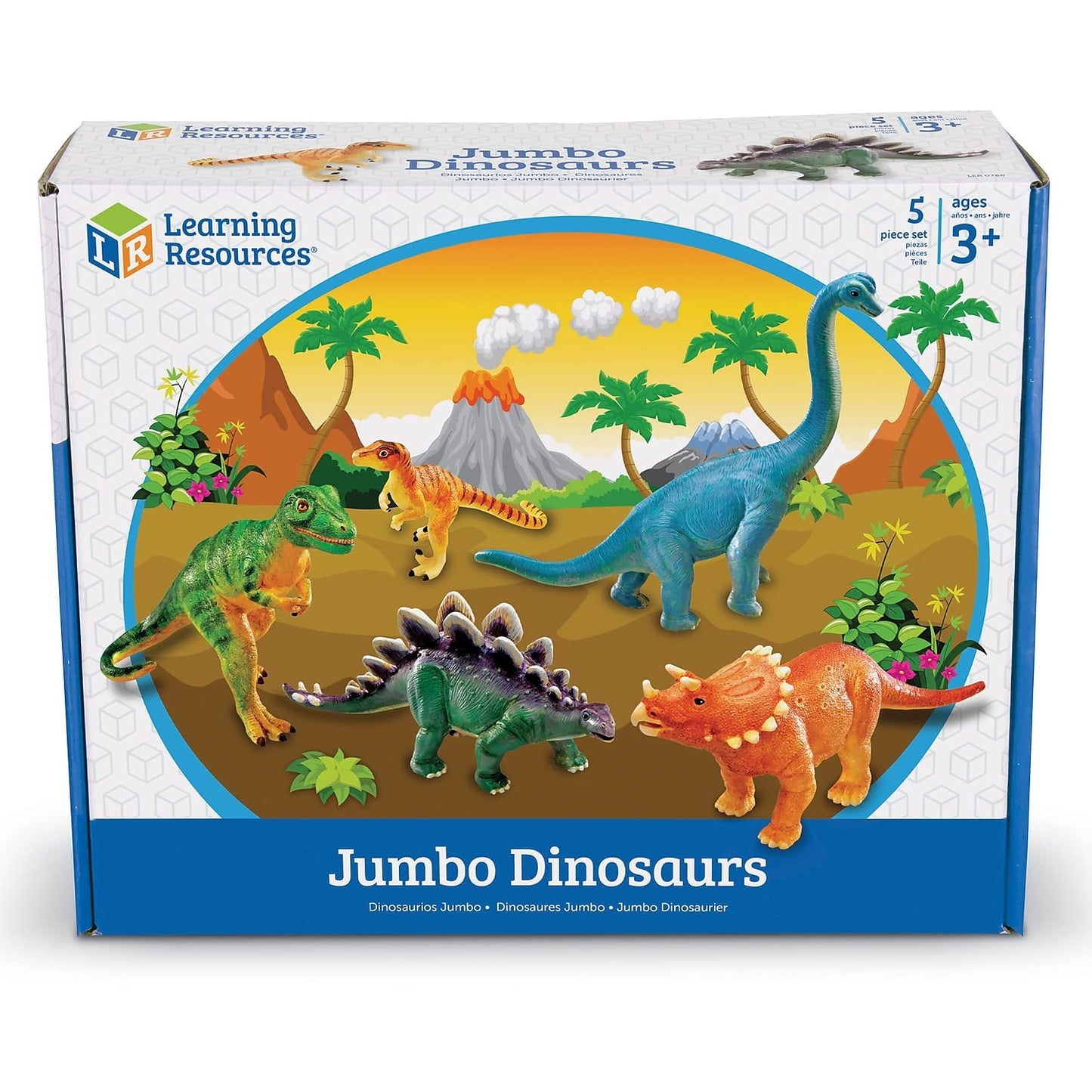 Learning Resources Jumbo Dinosaurs - Toddler Learning Toys, Dinosaurs Toys for Kids Ages 3+, Dinosaur Games