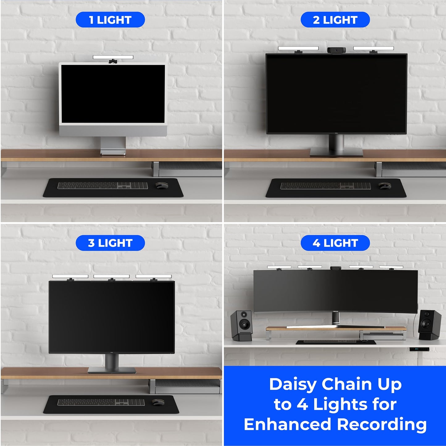 HumanCentric Video Conference Lighting - Webcam Light for Streaming, LED Monitor and Laptop Light for Video Conferencing, Zoom Lighting for Computer, Replaces Ring Light for Zoom Meetings, Double Kit