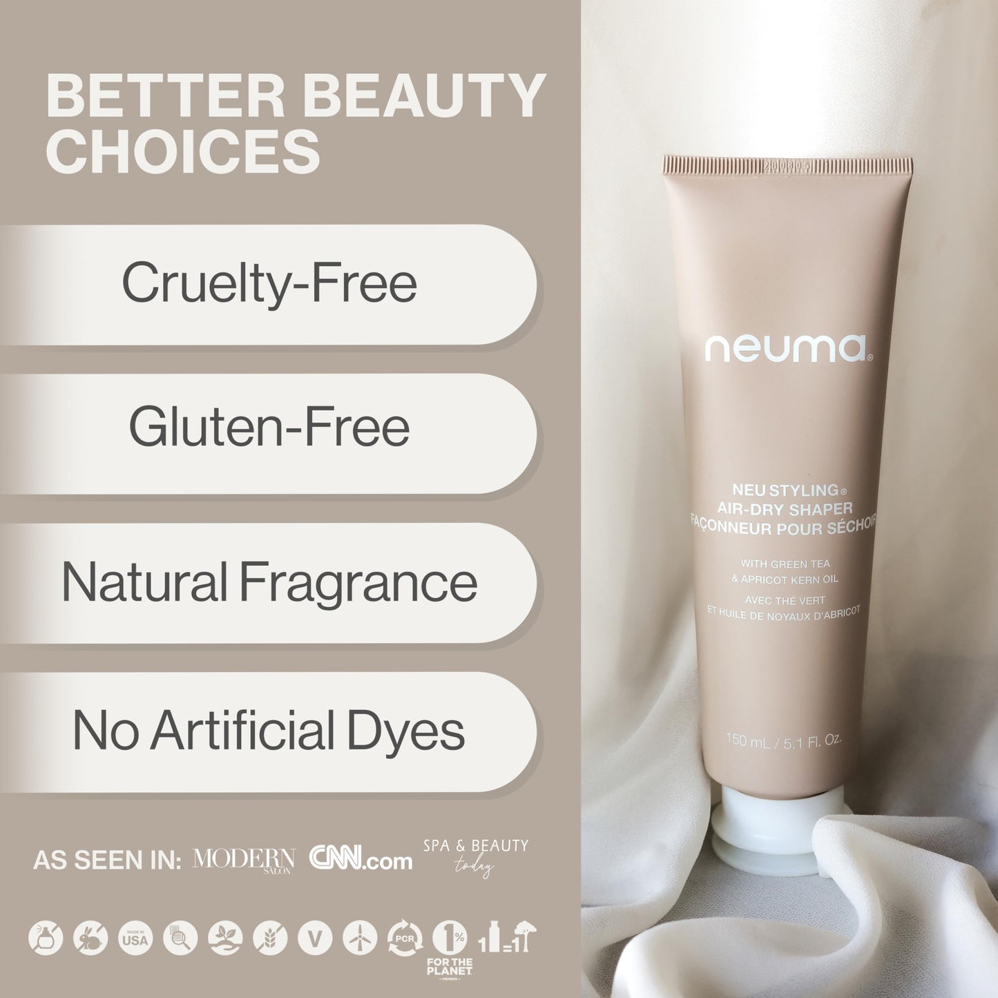 NEUMA Neu Styling Air-Dry Shaper Creme 5.1 Fl. Oz. Lavender, Mandarin & Vanilla Scent, Air Dry Cream