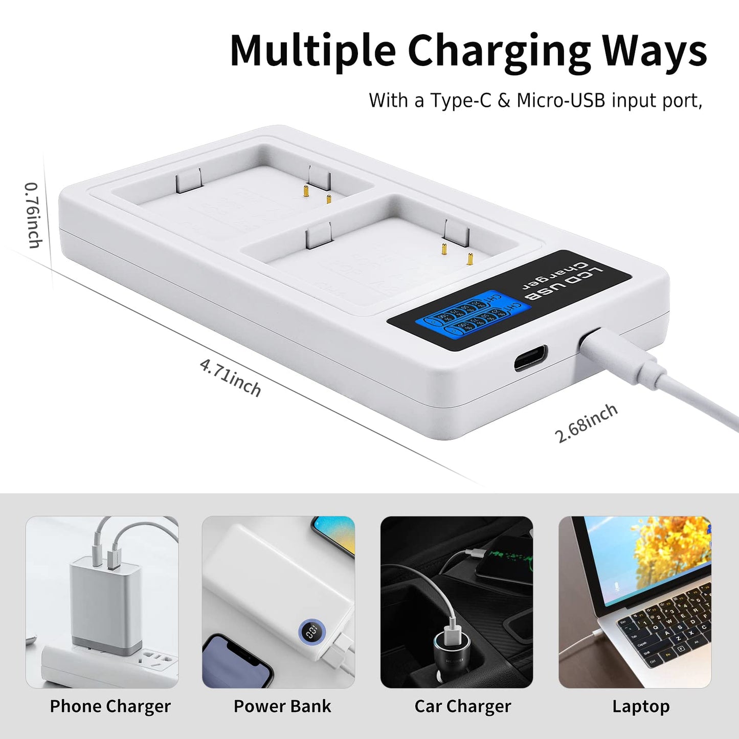 Eeyrnduy 2- Pack Batteries and Charger for arlo Pro,Pro 2 Camera,2440mAh Rechargeable Battery