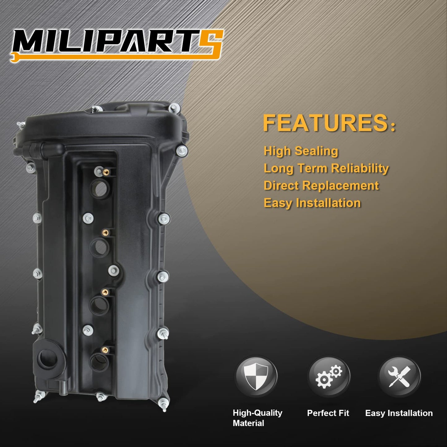 MILIPARTS Valve Cover Set Compatible with Dodge Journey 2009-2020 Caliber 2008-2012 Jeep Compass Patriot 2007-2017 OE 4884760AF 04884760AE