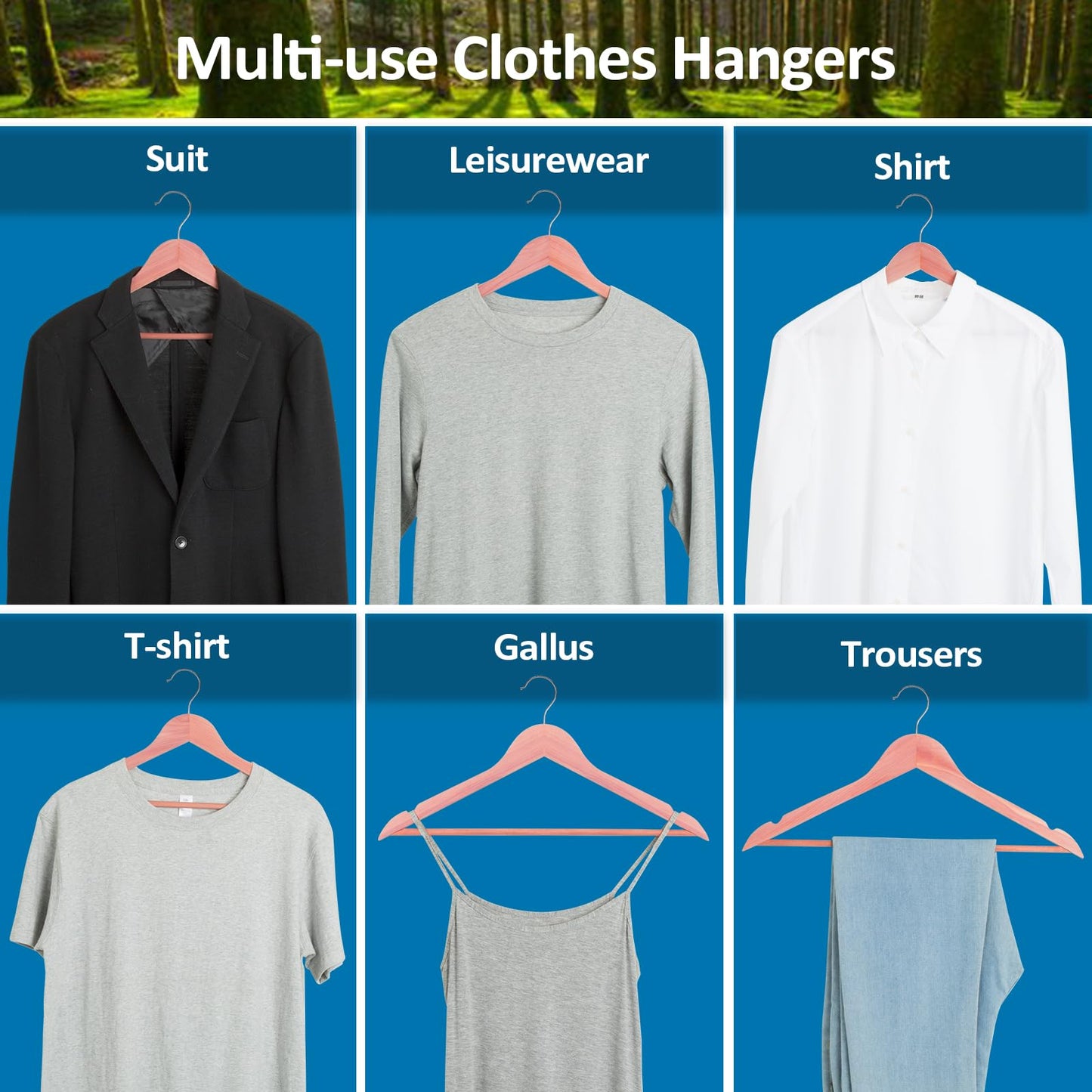 ROSOS Cedar Hangers, 30 Pack Wooden Hangers with Smooth Notches, Wooden Hanger for Closet, Sturdy Wood Suit Hanger with 360 Rotating Hook Great for Refresh Closet
